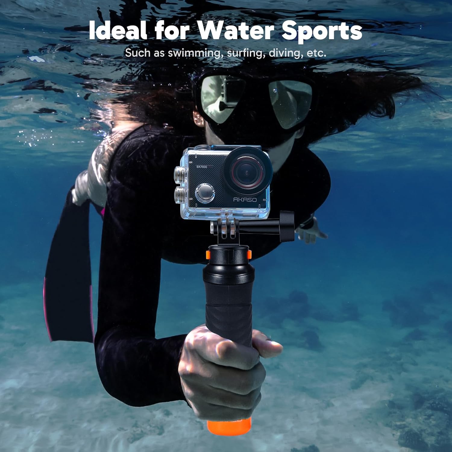 AKASO EK7000 Pro 4K30 Action Camera with Touch Screen EIS 131FT Waterproof Underwater Camera 5X Zoom Remote Control with Waterproof Floating Hand Grip Bundle and Carrying Case Accessories Kit Bundle - Image 4