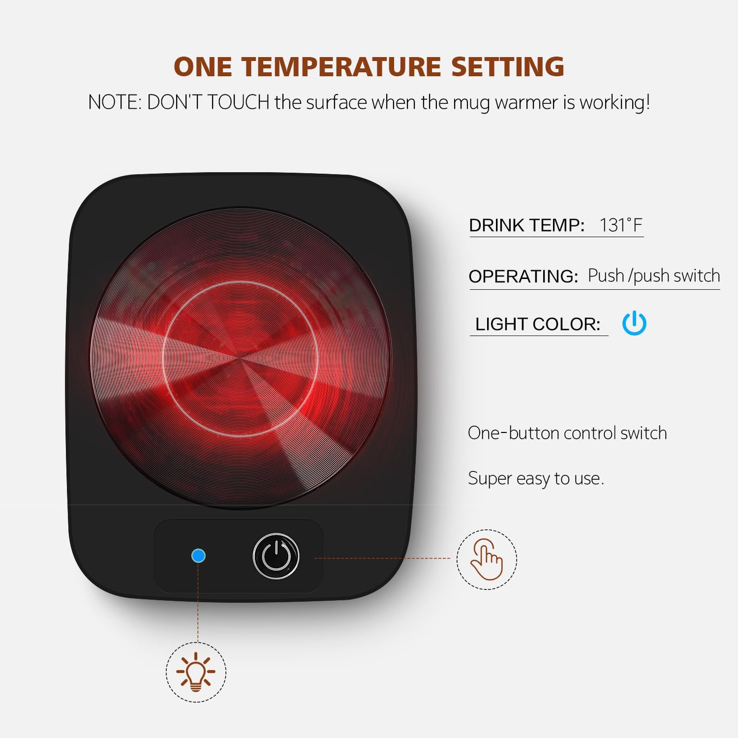 Coffee Mug Warmer, Smart Candle Warmer, Electric Cup Warmer with Aluminum Metal Panel for Office, Desk Accessories, Electric Beverage Warmer for Cocoa, Milk, Coffee Gifts for Dad - Image 3