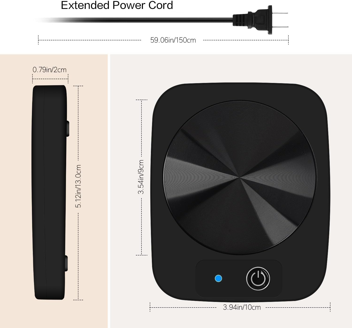 Coffee Mug Warmer, Smart Candle Warmer, Electric Cup Warmer with Aluminum Metal Panel for Office, Desk Accessories, Electric Beverage Warmer for Cocoa, Milk, Coffee Gifts for Dad - Image 6