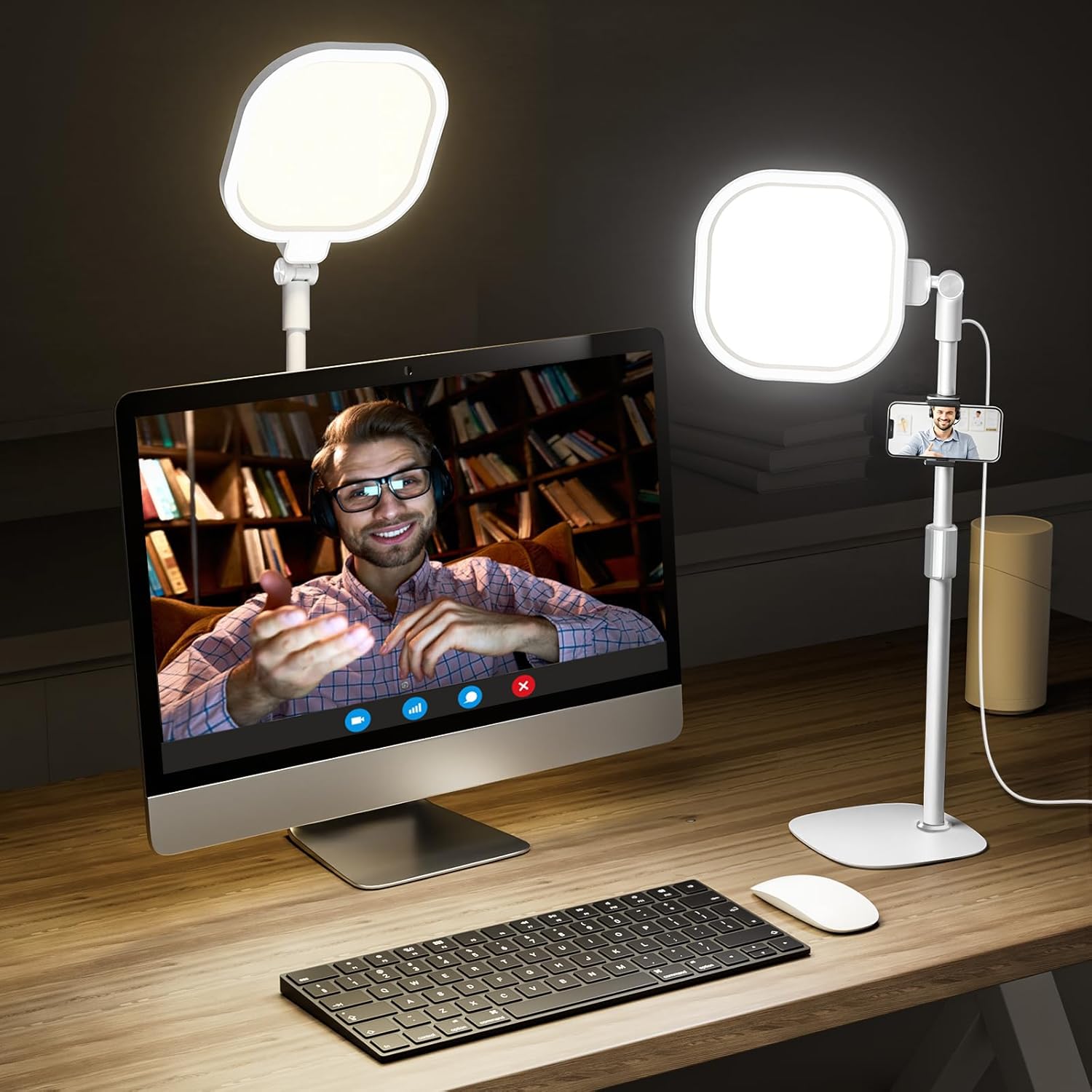 Lighting for Video Calls, 30 Light Modes Video Conference Light, Desk Ring Light with Stand for Webcam, Meetings, Live Stream, Home Office. CRI 97.8 - Image 8