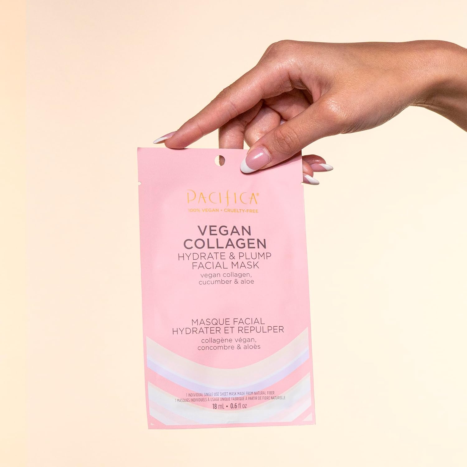 Pacifica Sheet Face Mask - Vegan Collagen Hydrate & Plump with Cucumber & Aloe – Moisturizing Mask for Dry & Aging Skin - Clean Beauty Vegan & Cruelty-Free Dermatologist Tested - Image 8