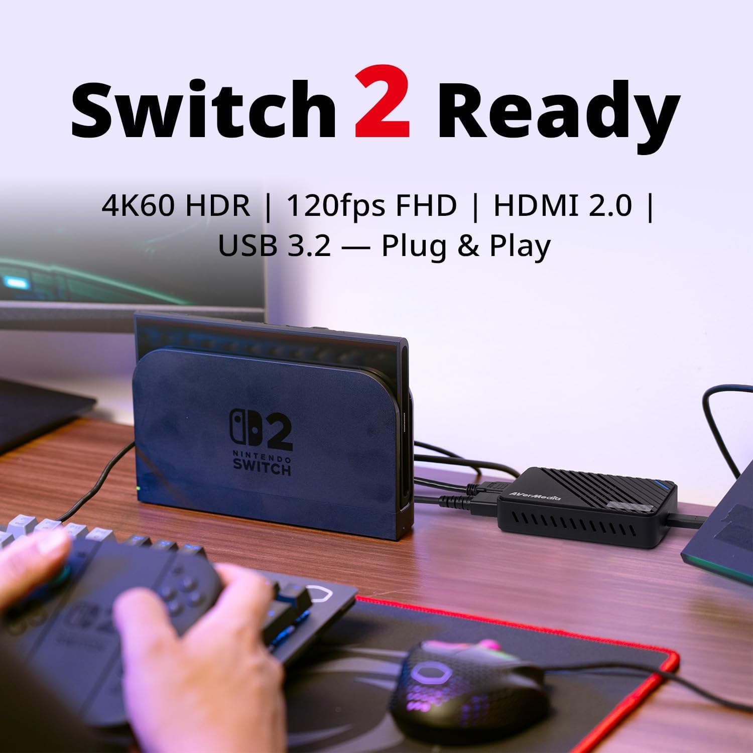 AVerMedia 4K HDMI Capture Card, USB Game Capture Card for Streaming and Recording with True Low Latency on PS5/Pro, Xbox, Switch 2, PC on Twitch, OBS, for Win11, Mac-GC553Pro Live Gamer Ultra S Black - Image 3