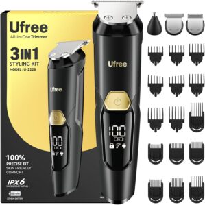 Ufree 3-in-1 Beard Trimmer for Men,...