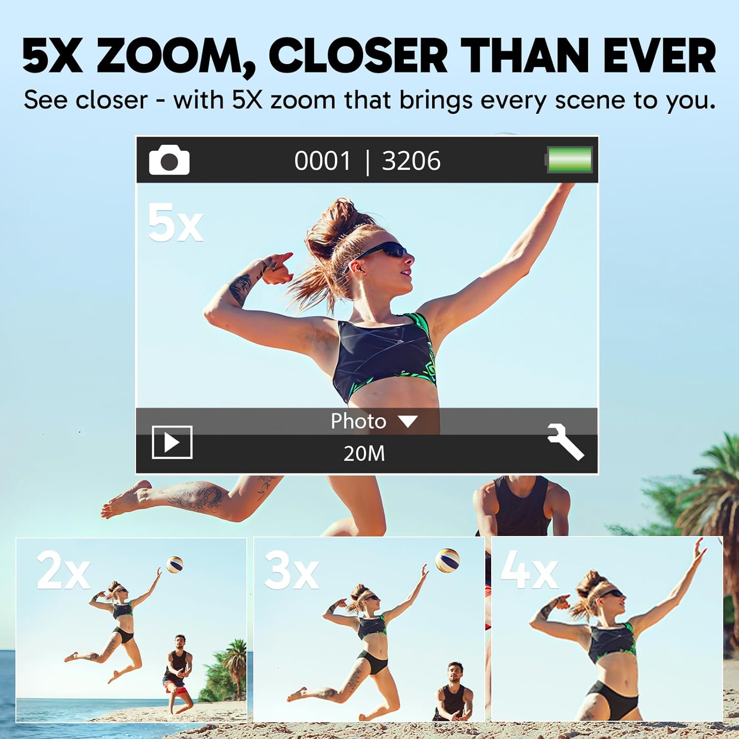 AKASO EK7000 Pro 4K30fps Action Camera with Touch Screen EIS 131ft Waterproof Underwater Camera Remote Control 5X Zoom with Helmet Accessories Kit (Standalone) - Image 5