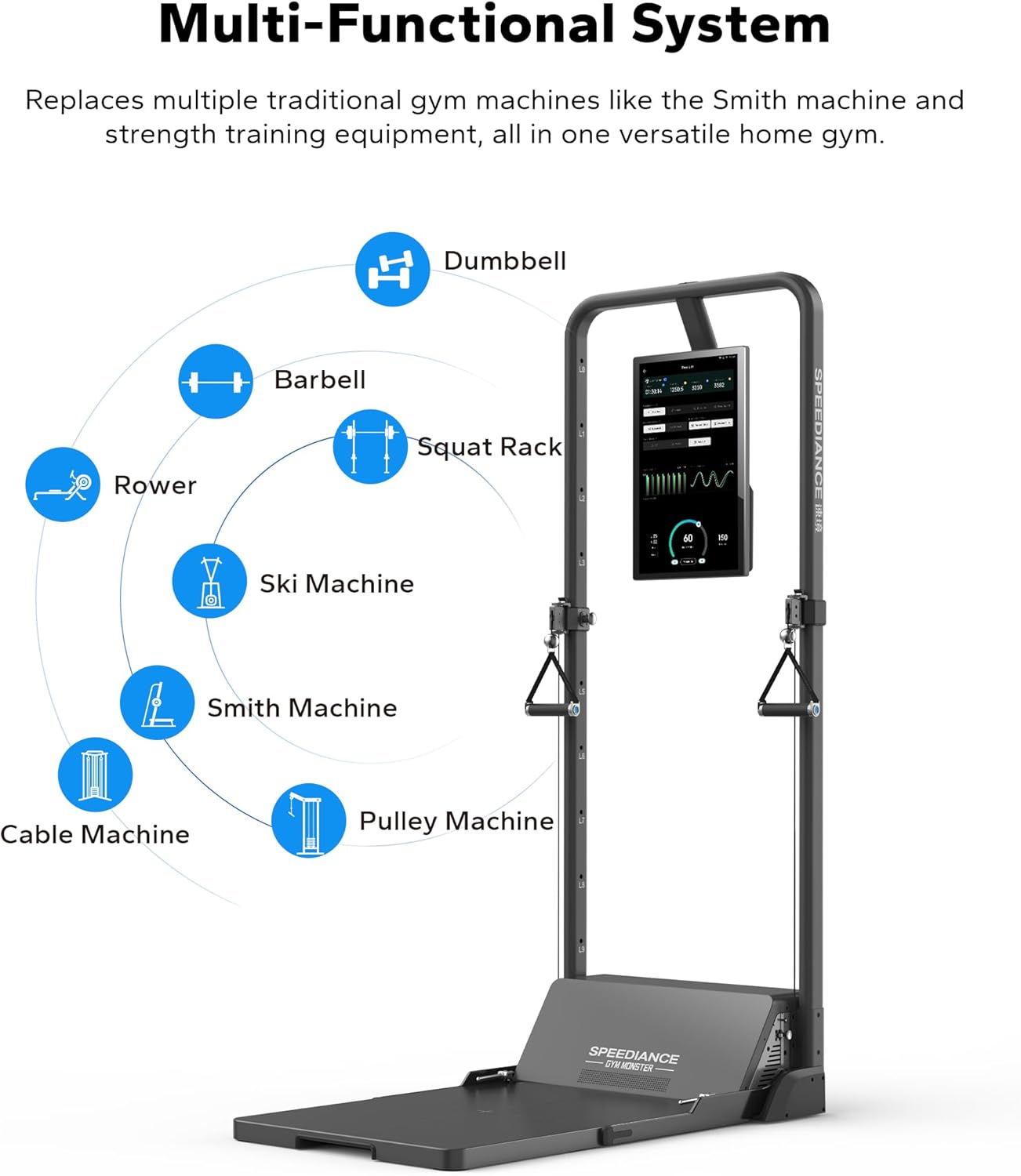 Speediance Gym Monster Smart Home Gym, Multifunctional Strength Training Machine, Smith Machine Power Cage Workout Station, Squat Rack Cable Machine, Full Body Fitness Equipment for Home Workout - Image 7