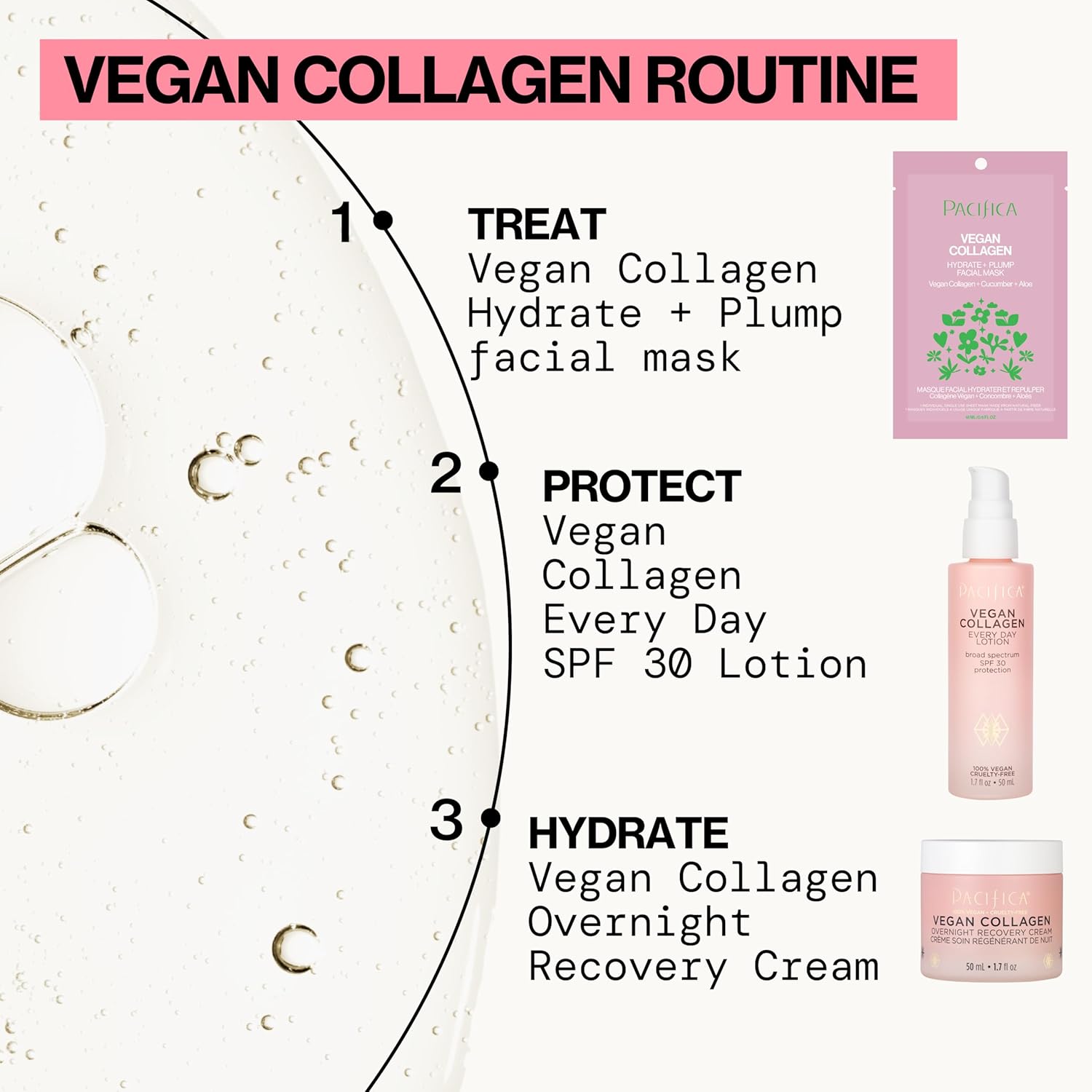 Pacifica Sheet Face Mask - Vegan Collagen Hydrate & Plump with Cucumber & Aloe – Moisturizing Mask for Dry & Aging Skin - Clean Beauty Vegan & Cruelty-Free Dermatologist Tested - Image 11