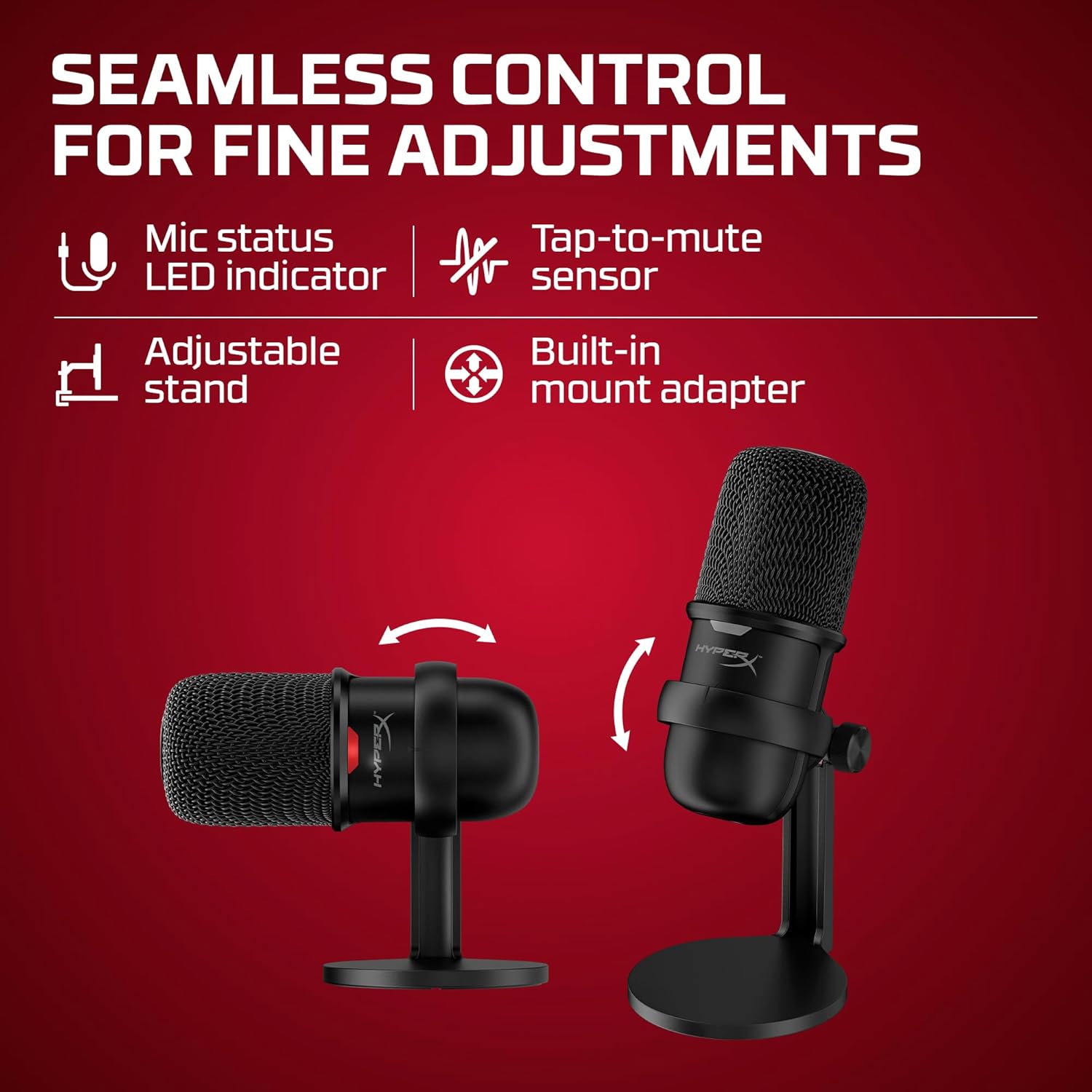 HyperX SoloCast – USB Condenser Gaming Microphone, for PC, PS4, PS5 and Mac, Tap-to-Mute Sensor, Cardioid Polar Pattern, great for Streaming, Podcasts, Twitch, YouTube, Discord,Black - Image 5