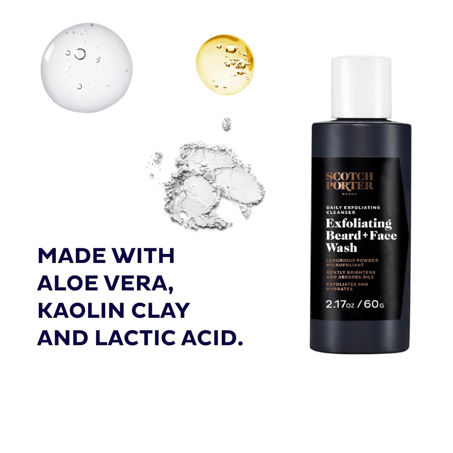 Scotch Porter Beard and Face Care Set - 4oz Leave-in Conditioner and 2.17oz Exfoliating Wash with Non-Toxic, Vegan Ingredients - Image 6