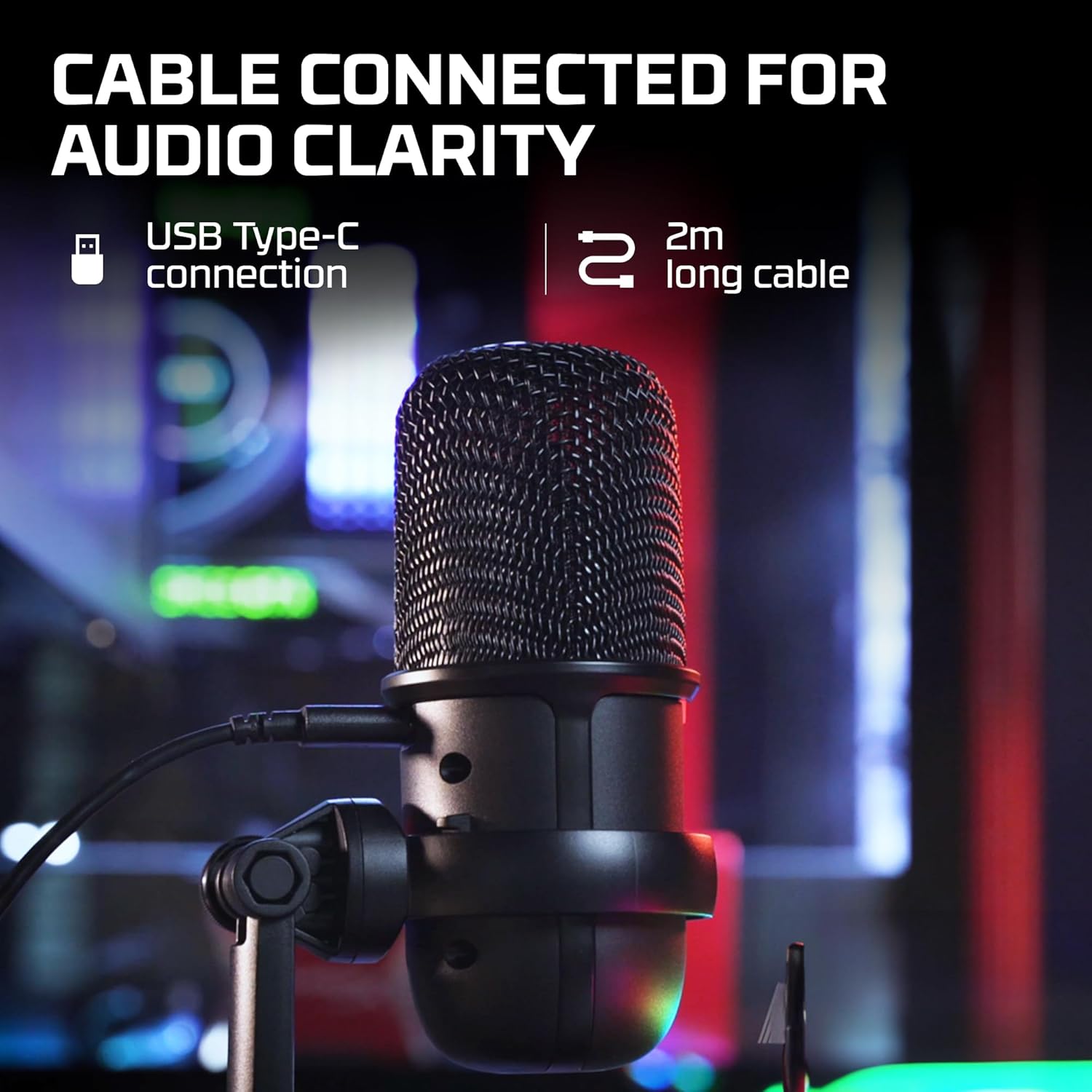 HyperX SoloCast – USB Condenser Gaming Microphone, for PC, PS4, PS5 and Mac, Tap-to-Mute Sensor, Cardioid Polar Pattern, great for Streaming, Podcasts, Twitch, YouTube, Discord,Black - Image 3