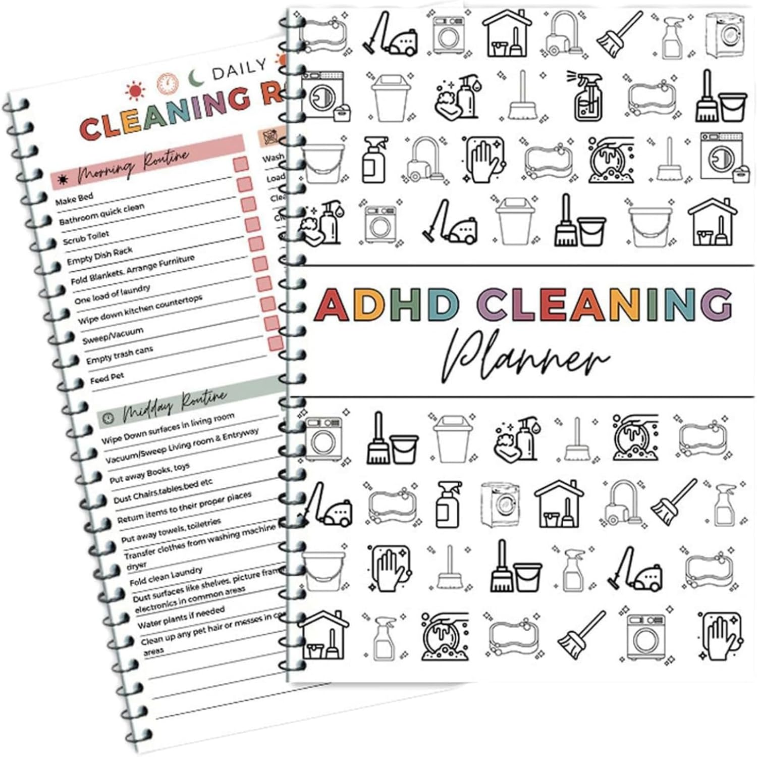 ADHD Cleaning PlannerA4 Size Daily Schedule & focus Checklist Notebook for Home Office & Dorm Use Durable Cover Smooth Pages Office Stationery Essential - Plannerbook