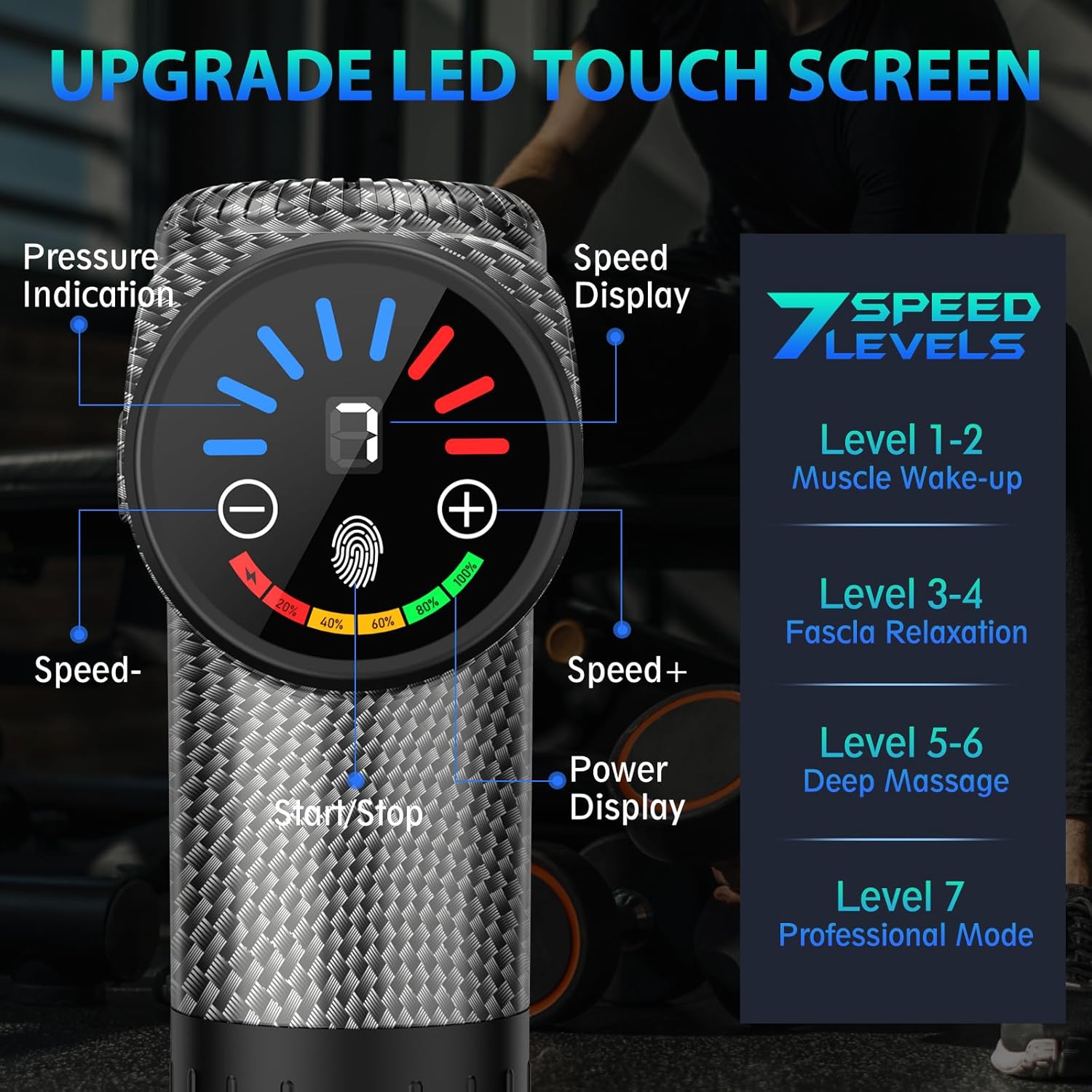 TOLOCO Massage Gun, Deep Tissue Back Massage for Athletes for Pain Relief, Percussion Massager with 10 Massages Heads & Silent Brushless Motor, Valentines Day Gifts for Him Her, Carbon - Image 2