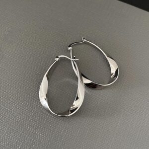 1 Pair Minimalist Toned Oval-Shaped...