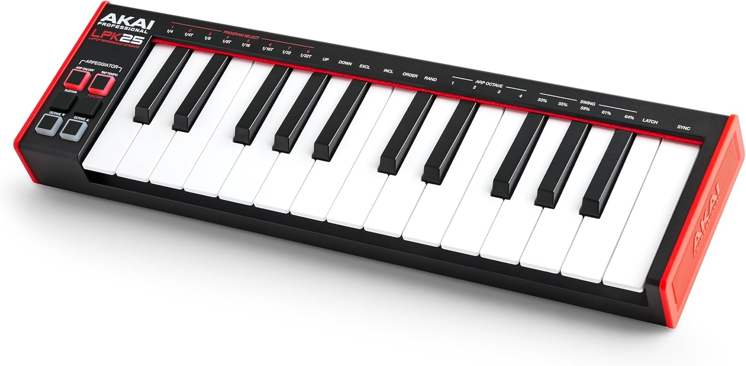 Akai Professional LPK25 - USB MIDI Keyboard Controller with 25 Responsive Synth Keys for Mac and PC, Arpeggiator and Music Production Software,black - Image 8
