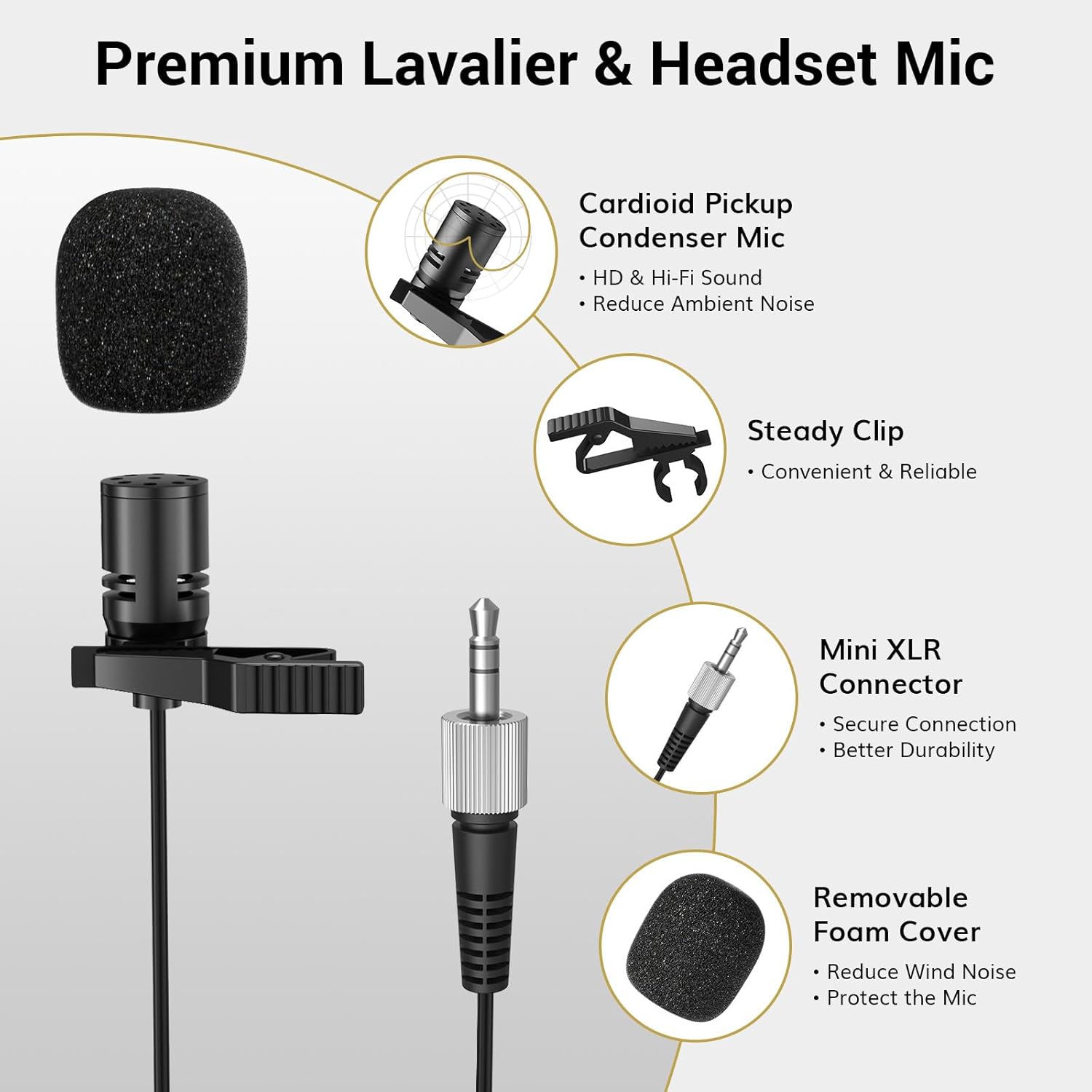 TONOR Wireless Microphones System with UHF Headset/Lavalier Lapel Mics, Bodypack Transmitter, Receiver, 4 * 10 Channels, 60 m/200ft Range for Church Conference Performance Singing Karaoke PA Speaker - Image 7
