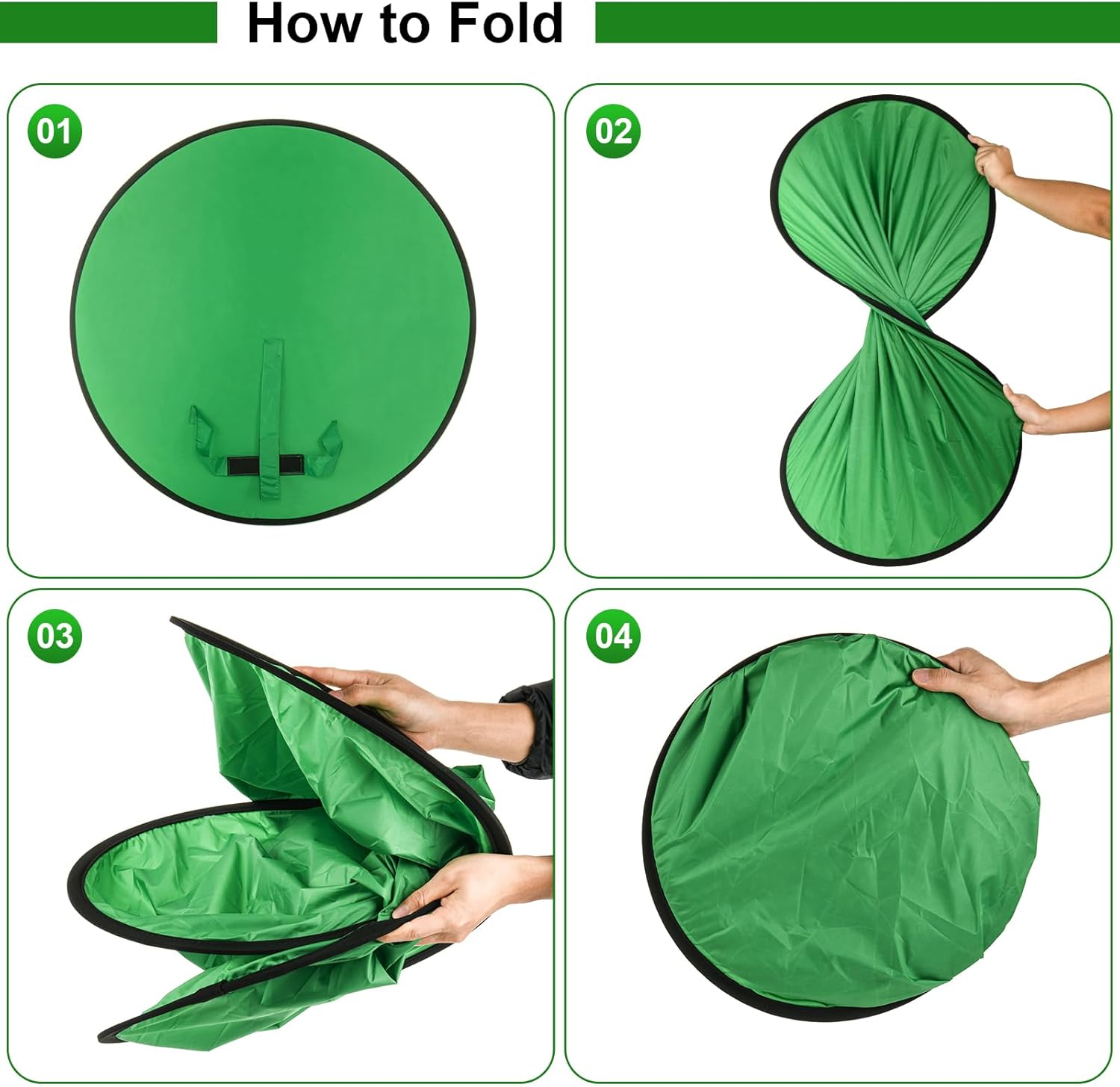 Cosmos 1 Pc Green Screen Backdrop 43 in / 110 cm Diameter Foldable Portable Photography Background Green Screen Chroma Key Backdrop for Photography Photo Video Studio, Live Streaming, Video Meeting - Image 7