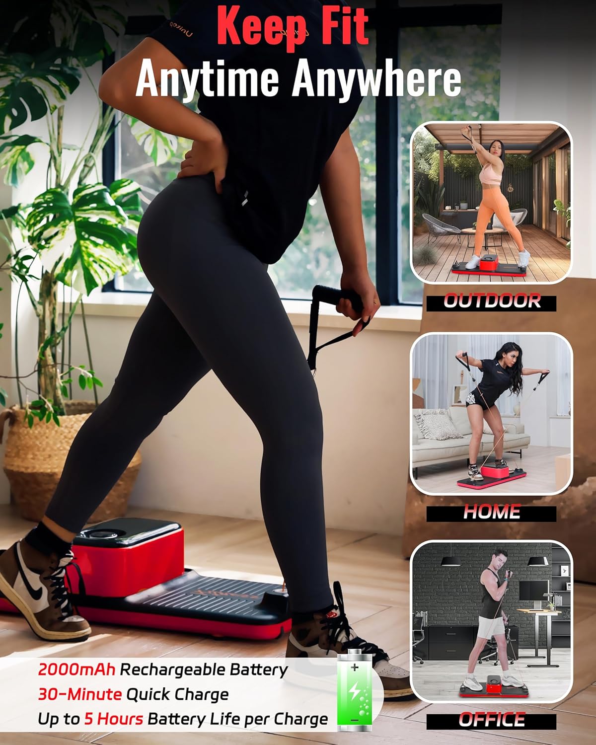 Smart Portable Home Gym Workout Strength Training Cable Machine, All in one Gym,Functional Full Body Fitness Equipment, 220LBS Resistance,Compact for Small Space, Travel & Home Exercise - Image 4