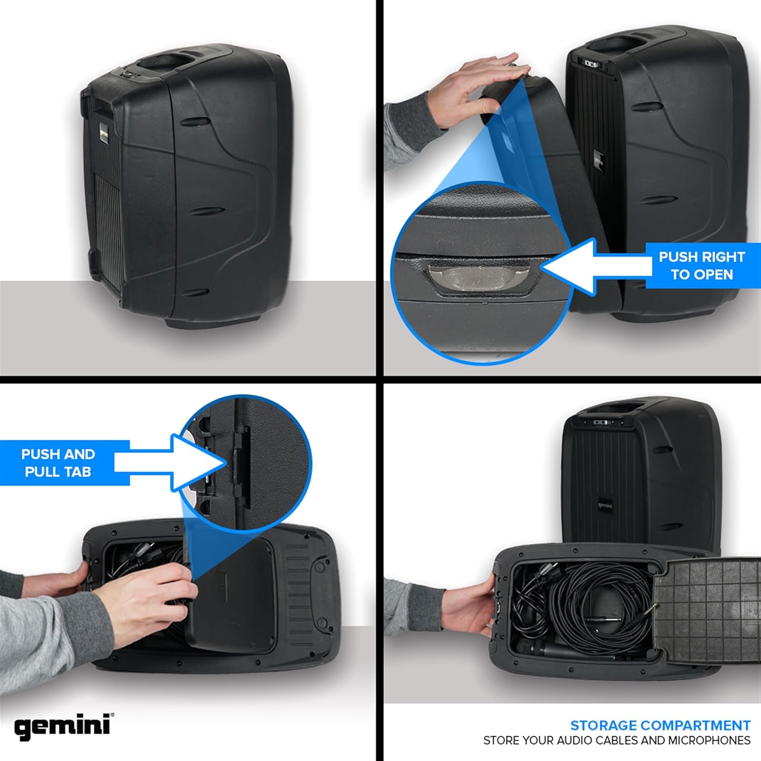 Gemini Portable PA System with Stands Bluetooth Speaker System with 6-Channel Mixer, Dual 10" Speakers, Mic & Cables - Complete All-in-One Kit for Small Events, DJs & Karaoke (ES-210MXBLU-ST) - Image 3