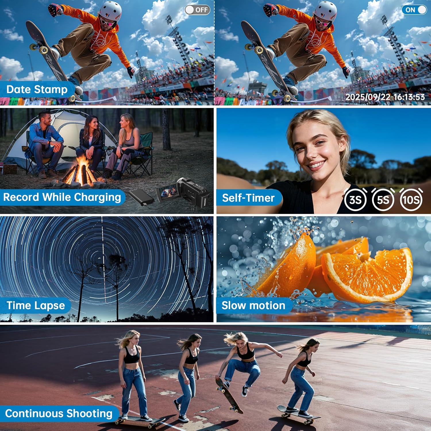 8K Video Camera Camcorder 2025 Latest 88MP Ultra HD Video Cameras Wifi Vlogging Camera for YouTube 18X Digital Video Cameras with 32G Card Microphone 6-Axis Anti-Shake IR Night Vision Video Recorder - Image 7