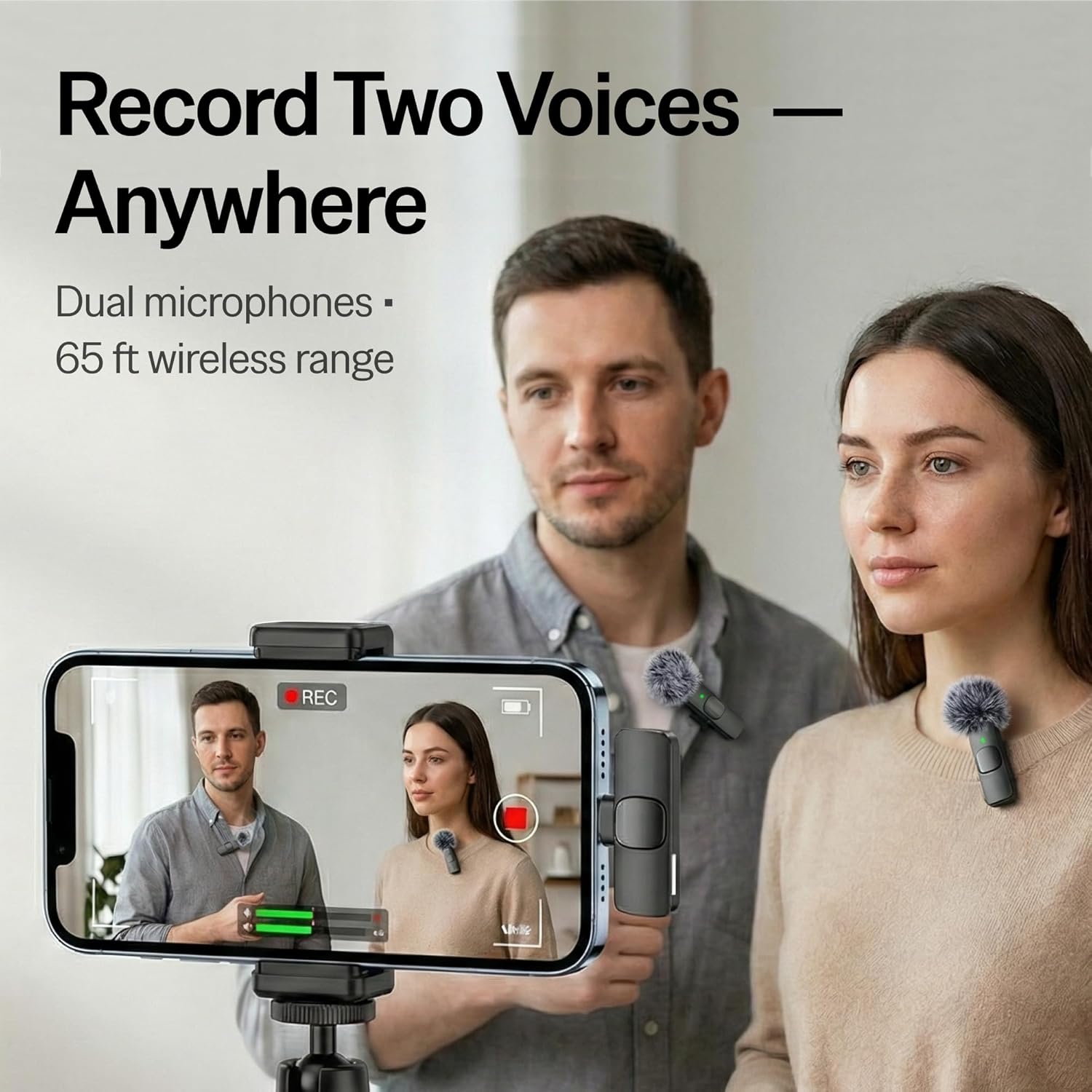 Mini Mic Pro (Latest Model) - Wireless Mini Microphone for iPhone, iPad, Android - 2 Pack Lavalier Microphone for Video Recording - iPhone Mic Crystal Clear Recording with USB-C for Content Creators - Image 5