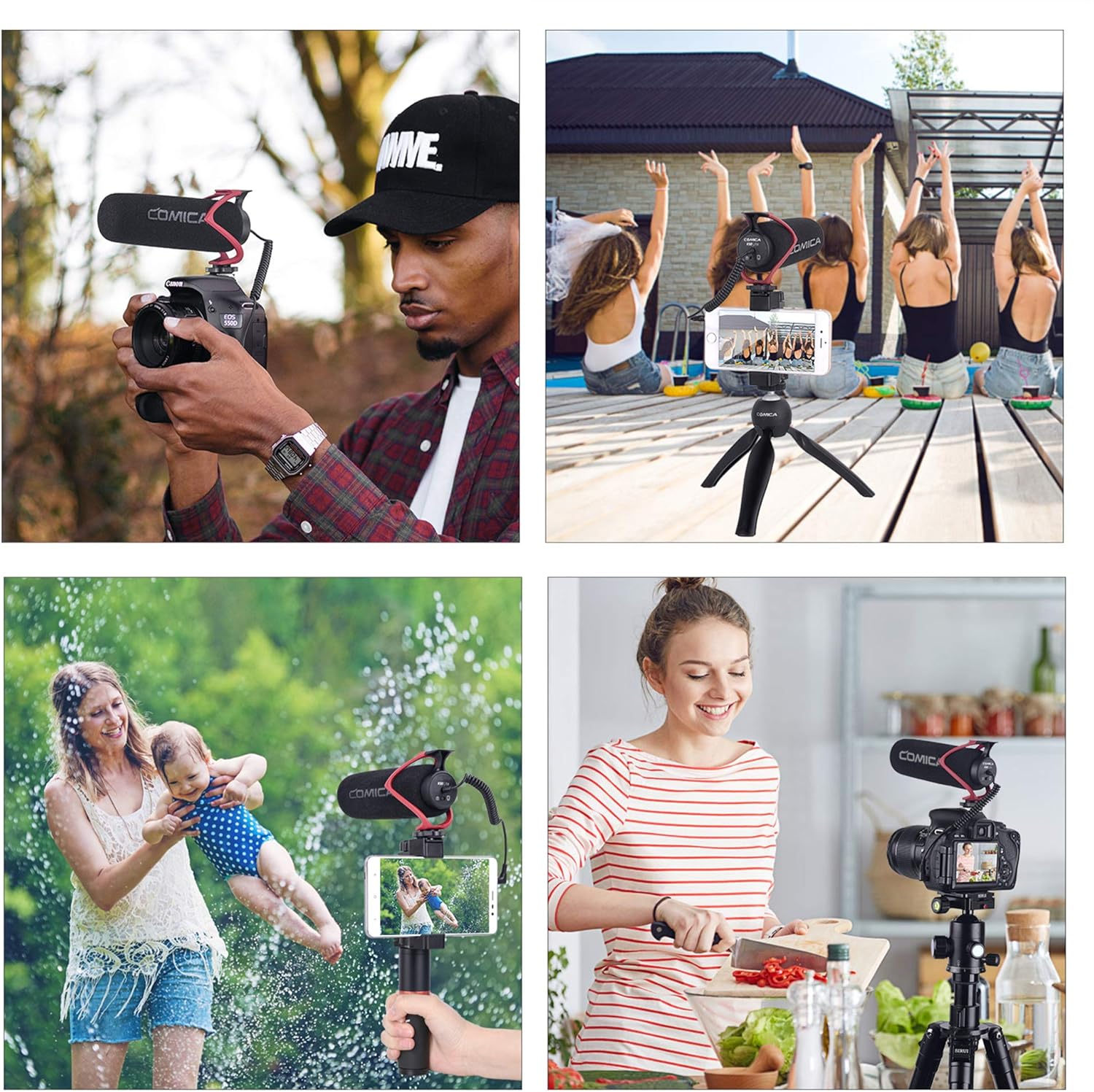 COMICA CVM-V30 LITE Video Microphone,Super-Cardioid Condenser On-Camera Shotgun Microphone for Canon Nikon Sony Panasonic DSLR Cameras,Mic for iPhone Android Smartphone with 3.5mm Jack(Red) - Image 6