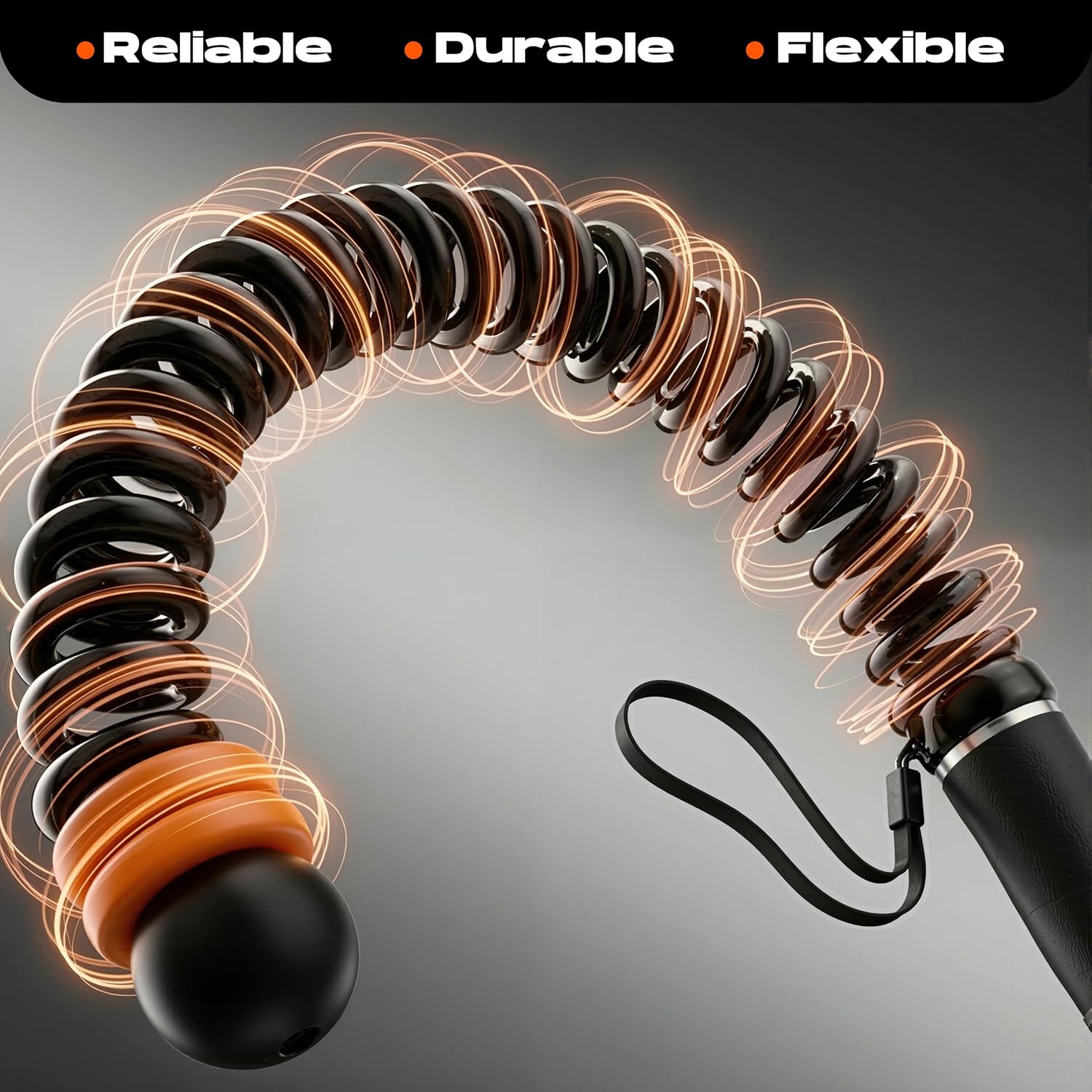 Cordless Battle Ropes for Home Gym, 3-Level Adjustable Weighted Ropeless Rope for HIIT & Cardio, Low-Impact Strength Training Gear with Non-Slip Grip, Portable Exercise Equipment for Apartment Travel - Image 3