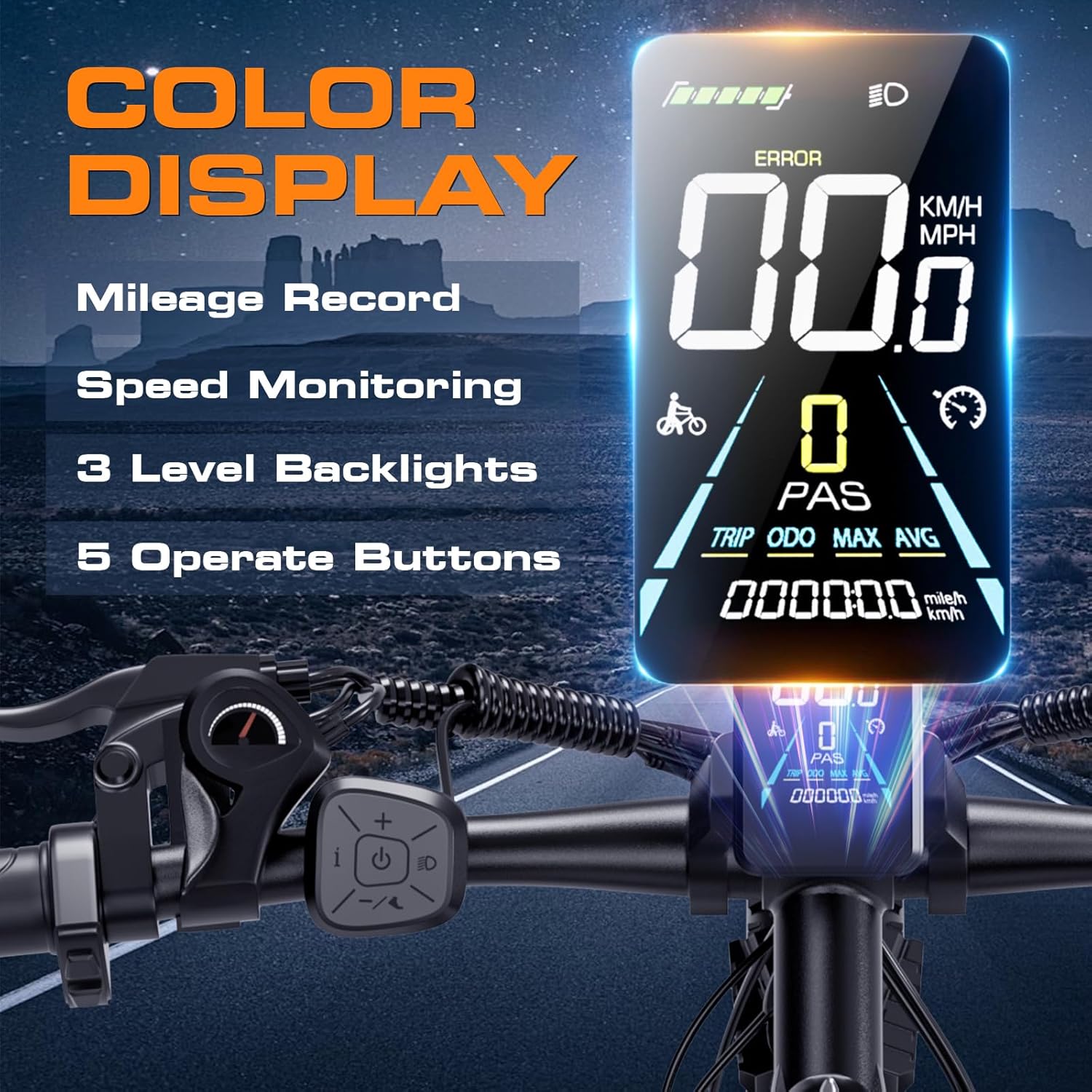 2000W Electric Bike for Men Women 48V 17.5Ah Battery, 29'' Fast Ebike,Max 34 Mph to 80 Miles, Front Suspension Class 3, Snow Off Road Commuter Mountain E-Bike for Adults - Image 4