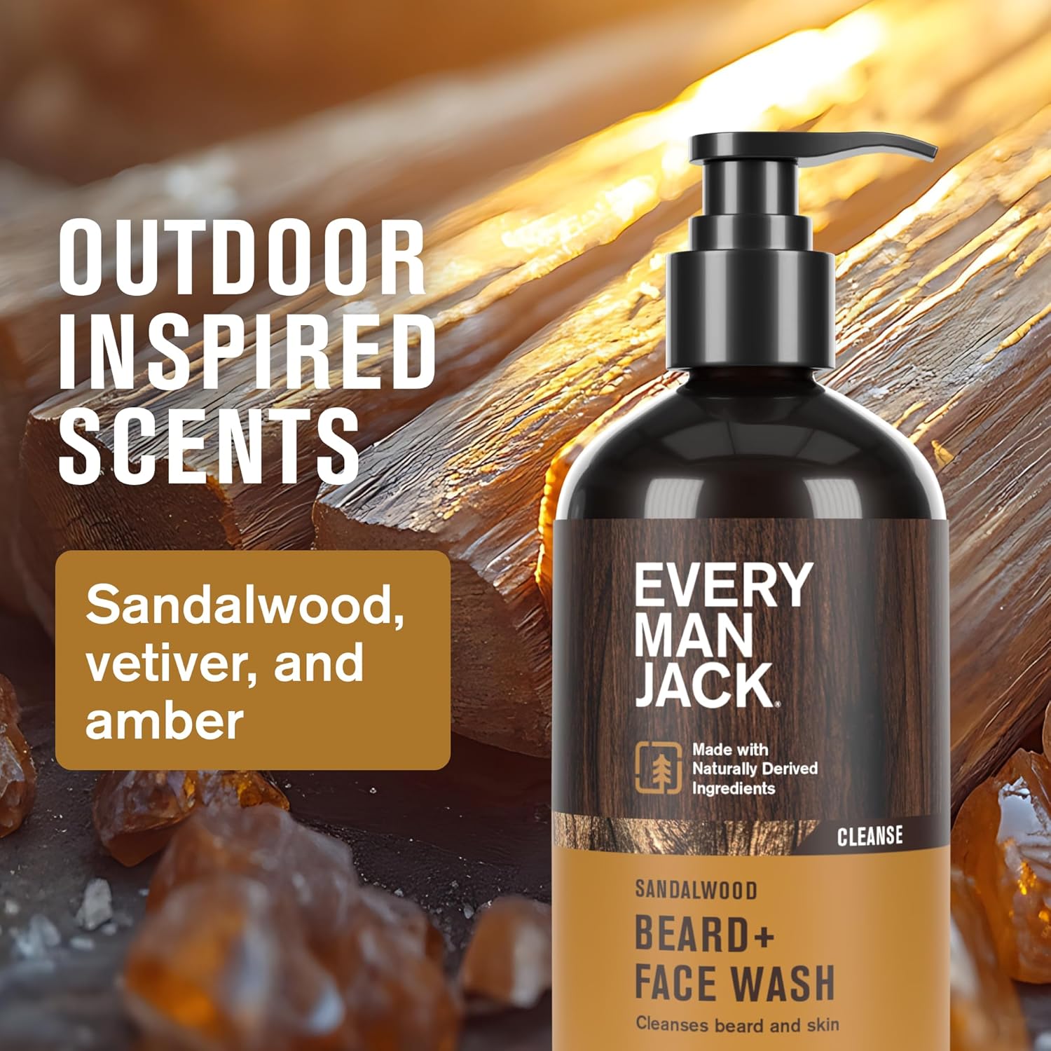 Every Man Jack Beard Essentials Gift Set for Men – Complete Routine with 5 Full-Size Essentials – Sandalwood Scent - Beard & Face Wash, Lotion, Oil, Butter & Comb - Image 4