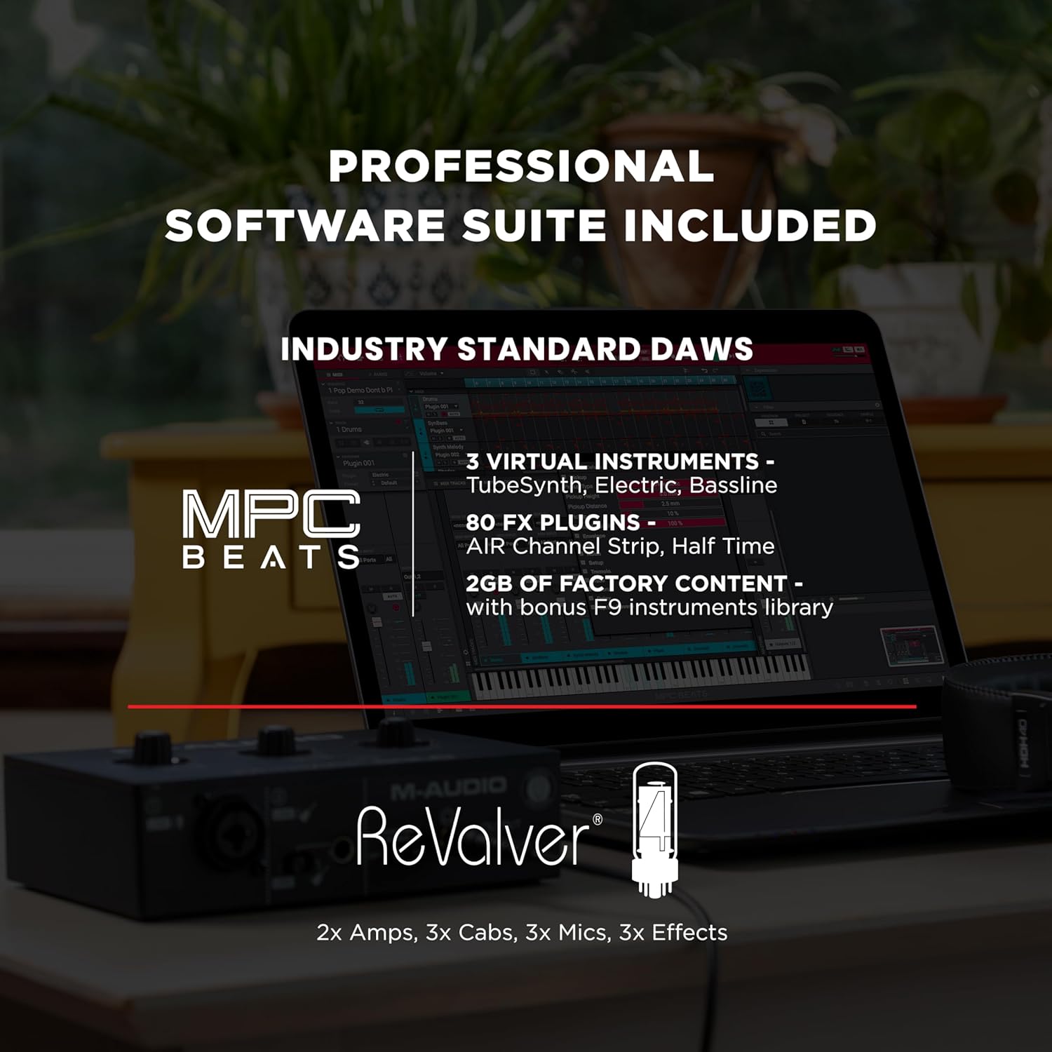 M-AUDIO M-Track Solo USB Audio Interface for Recording, Streaming and Podcasting with XLR, Line and DI Inputs, Plus a Software Suite Included - Image 6