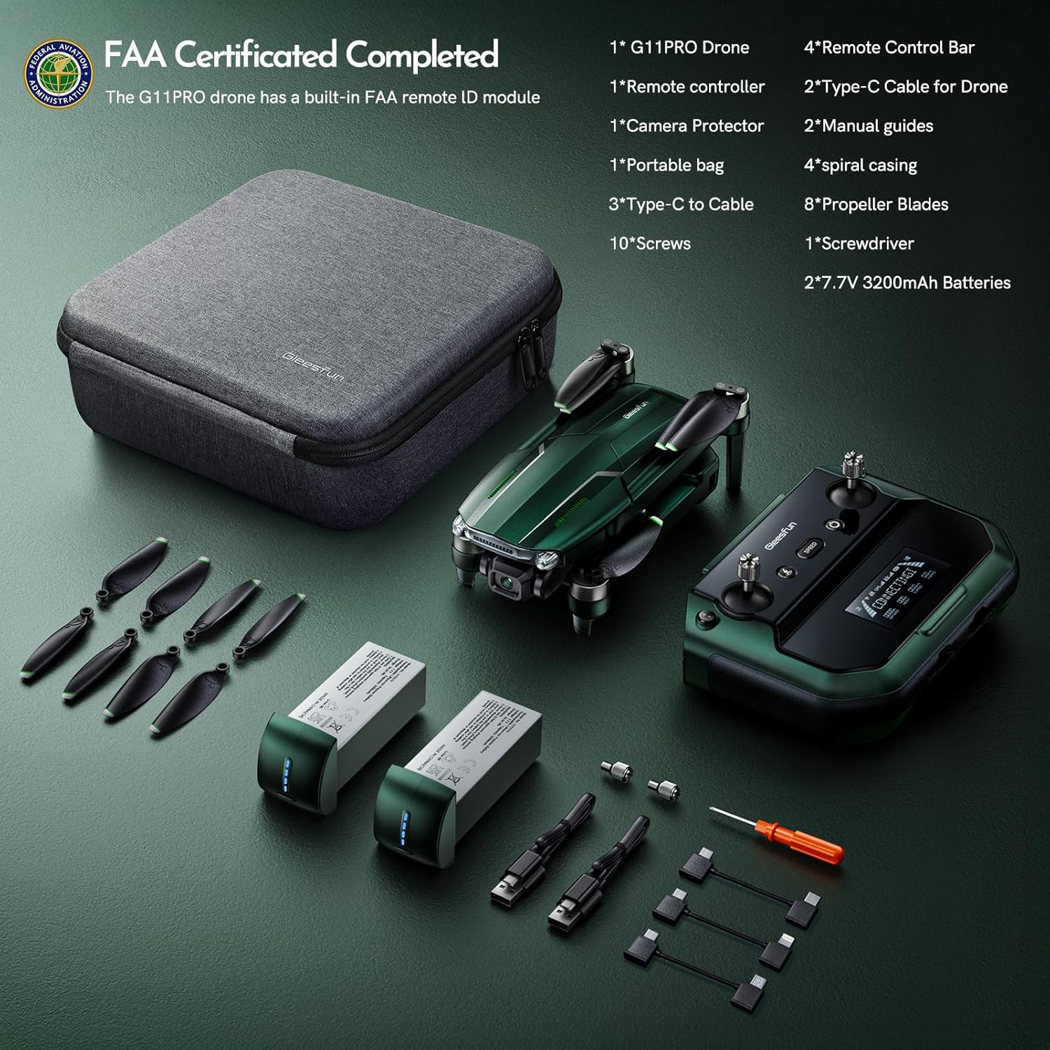 G11PRO 6K Drone with Camera for Adults, 4K/30fps Video, 3-Axis Brushless Gimbal, 70mins Flight Time with 2 Batteries, 10000ft Long Range, FAA compliance, Professional Drone with Auto Return - Image 8