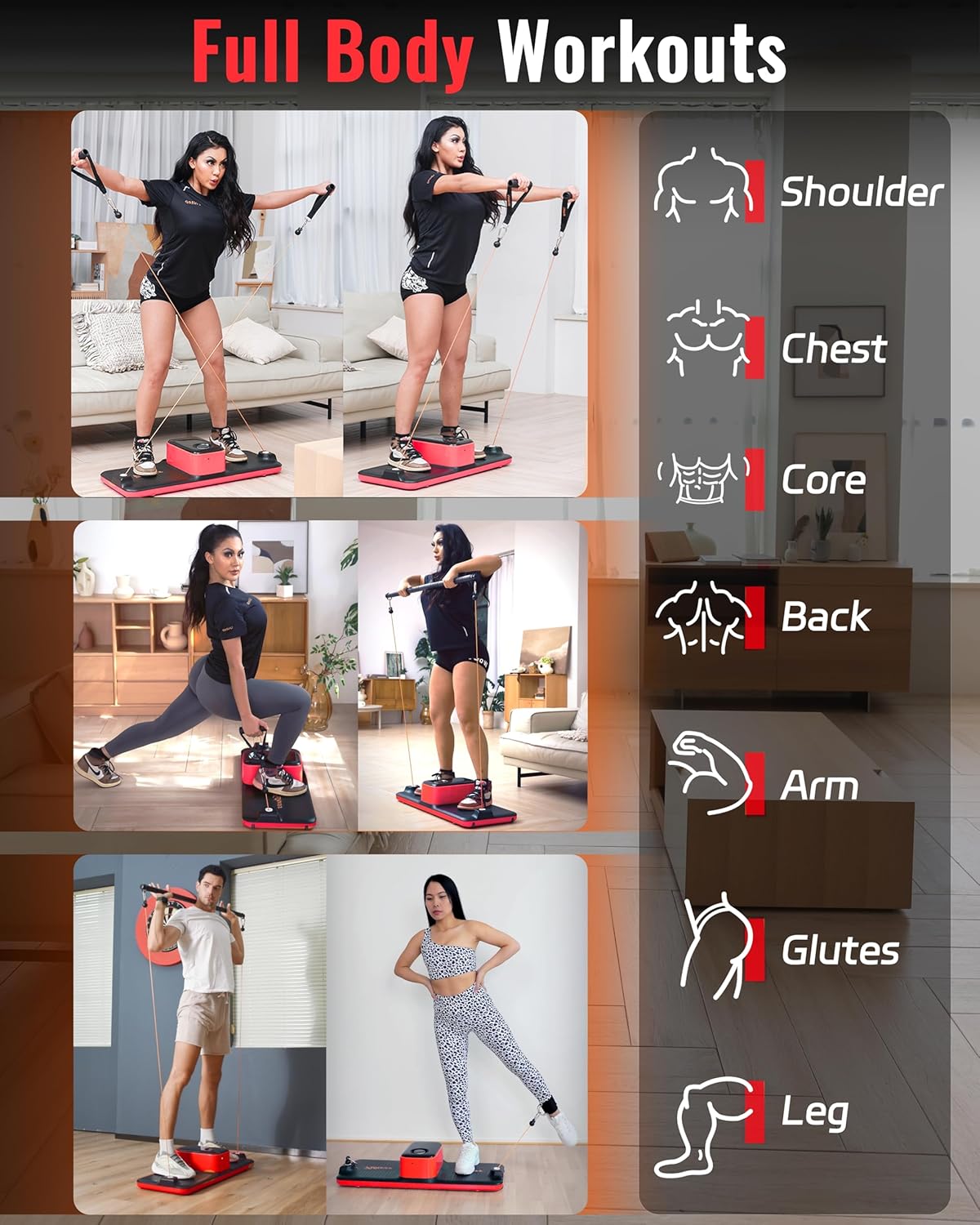 Smart Portable Home Gym Workout Strength Training Cable Machine, All in one Gym,Functional Full Body Fitness Equipment, 220LBS Resistance,Compact for Small Space, Travel & Home Exercise - Image 2