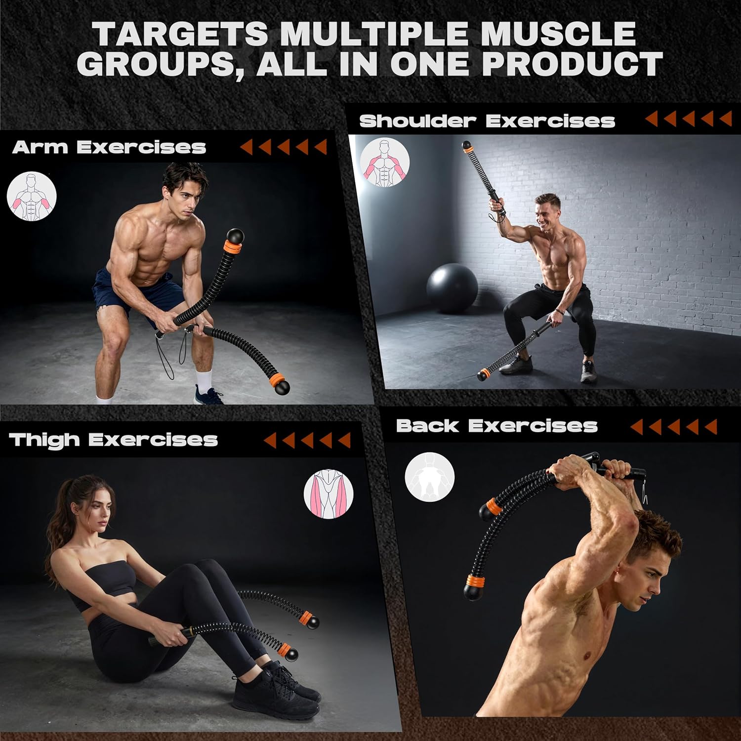 Cordless Battle Ropes for Home Gym, 3-Level Adjustable Weighted Ropeless Rope for HIIT & Cardio, Low-Impact Strength Training Gear with Non-Slip Grip, Portable Exercise Equipment for Apartment Travel - Image 6