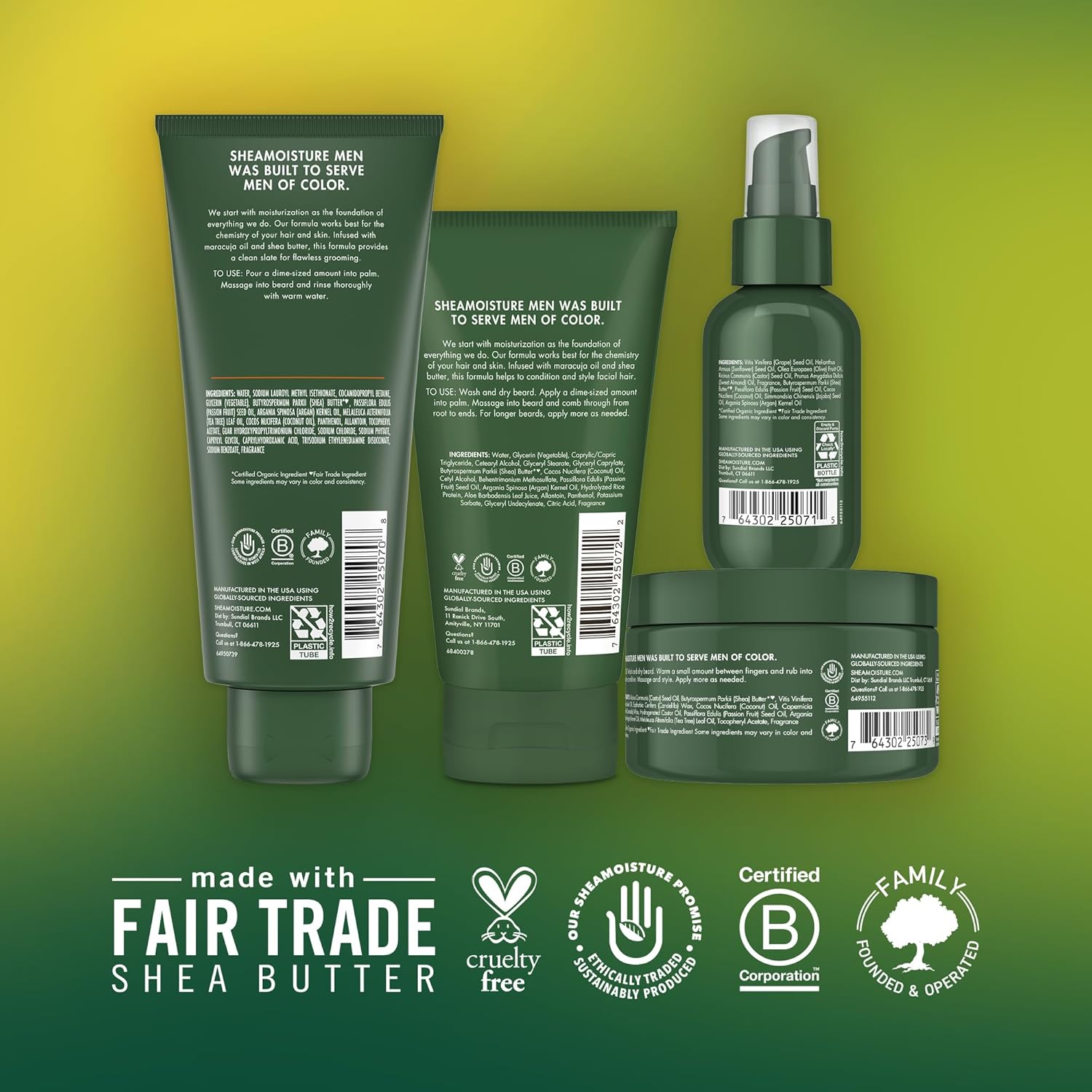 SheaMoisture Beard Kit for Men – Beard Wash, Conditioning Beard Oil, Full Beard Detangler + Beard Balm with Shea Butter & Maracuja Oil, Gifts for Men (4 Piece Set) - Image 2