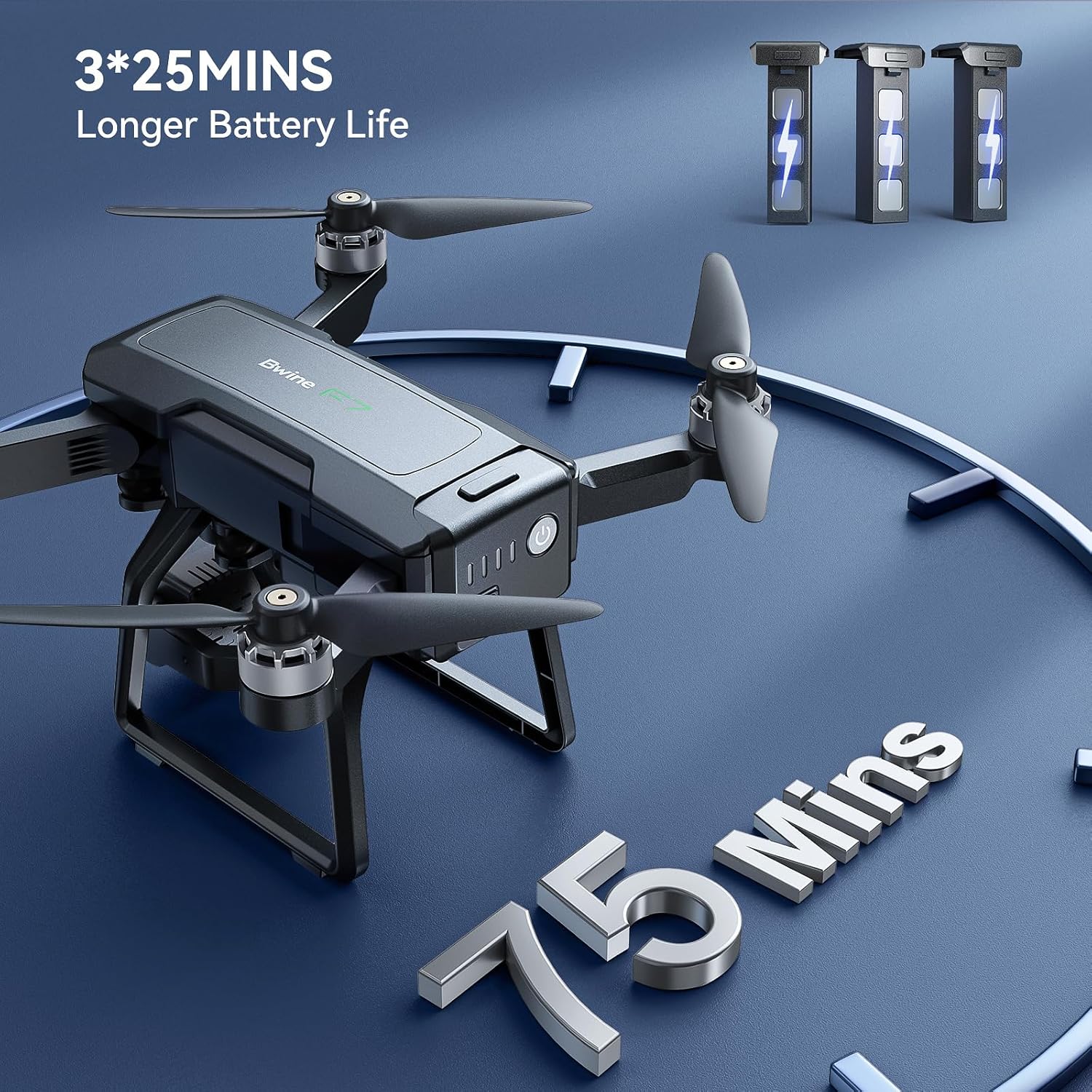 Bwine F7GB2 Pro Drones with Camera for Adults 4K UHD Aerial, 3-Axis Gimbal, 10000FT Control, 75 Mins Flight Time with 3 Batteries, GPS Follow, Waypoint, Orbit Fly, Auto Return, Beginner Mode - Image 3