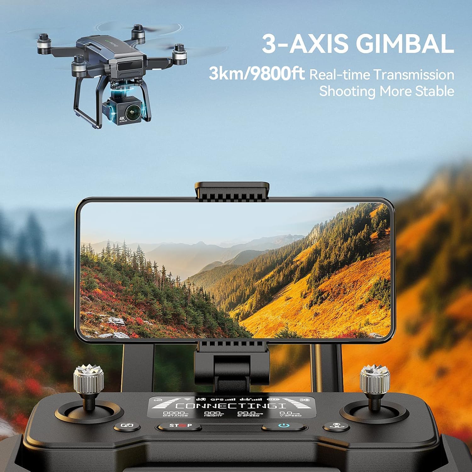 Bwine F7GB2 Pro Drones with Camera for Adults 4K UHD Aerial, 3-Axis Gimbal, 10000FT Control, 75 Mins Flight Time with 3 Batteries, GPS Follow, Waypoint, Orbit Fly, Auto Return, Beginner Mode - Image 2