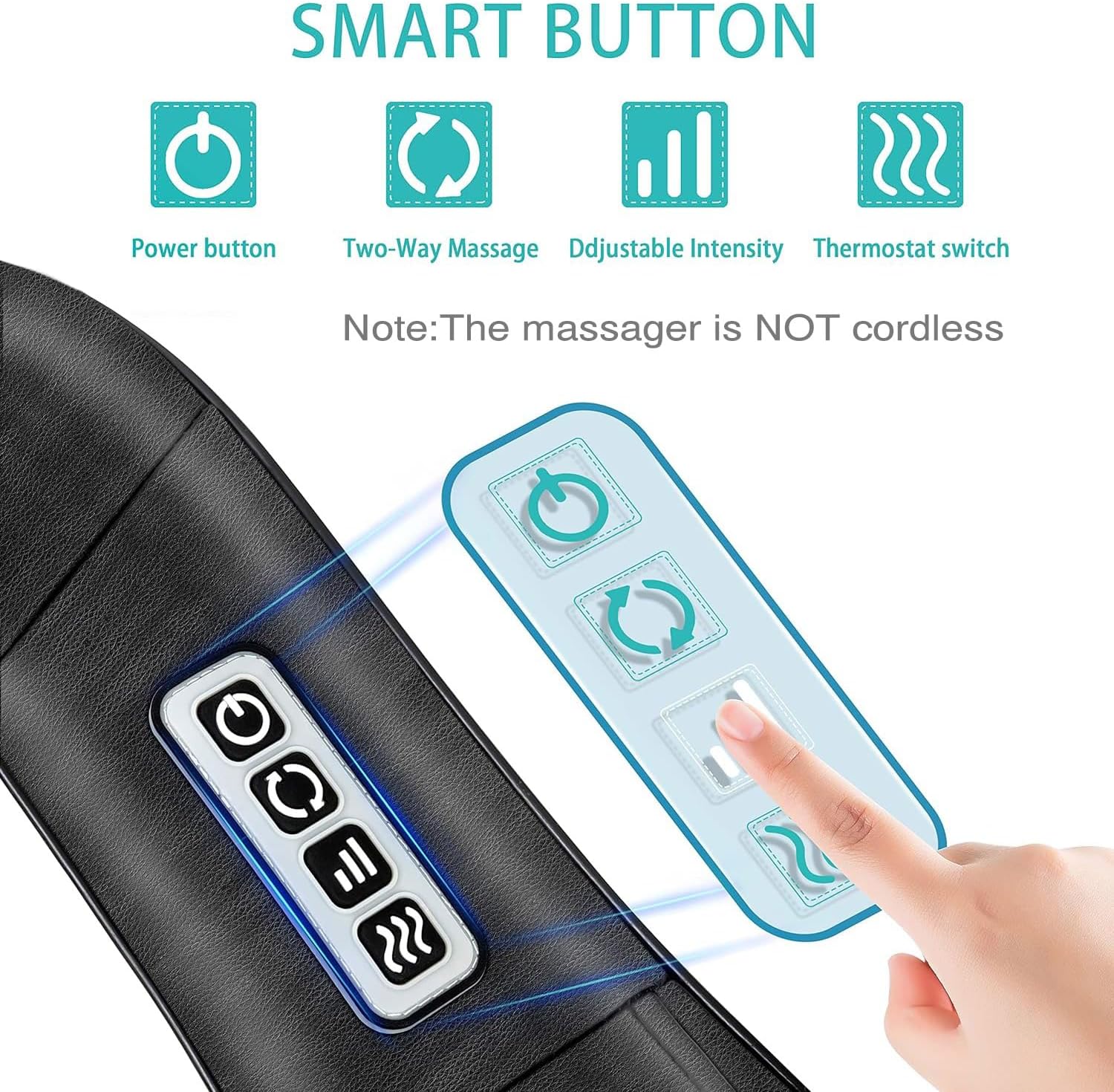 AERLANG Shiatsu Back and Neck Massager, Back Massager Deep Tissue Kneading Neck and Shoulder Massage with Heat, Electric Massage Pillow Fathers Day Gift Ideas from Daughter Son(NOT Cordless) - Image 2