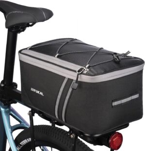 JXFUKAL Rear Bike Rack Bag with Rai...