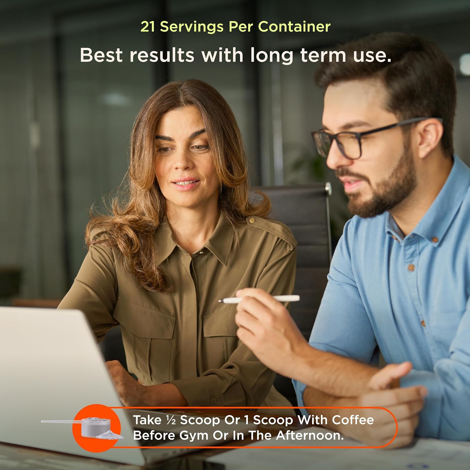 Genius BCAA Powder - 5g Vegan BCAAs L-Glutamine, Cognizin & Rhodiola Muscle Recovery Energy Support 100mg Caffeine Pre, Intra, Post-Workout Nootropic Supplement for Focus & Performance - Orange - Image 6