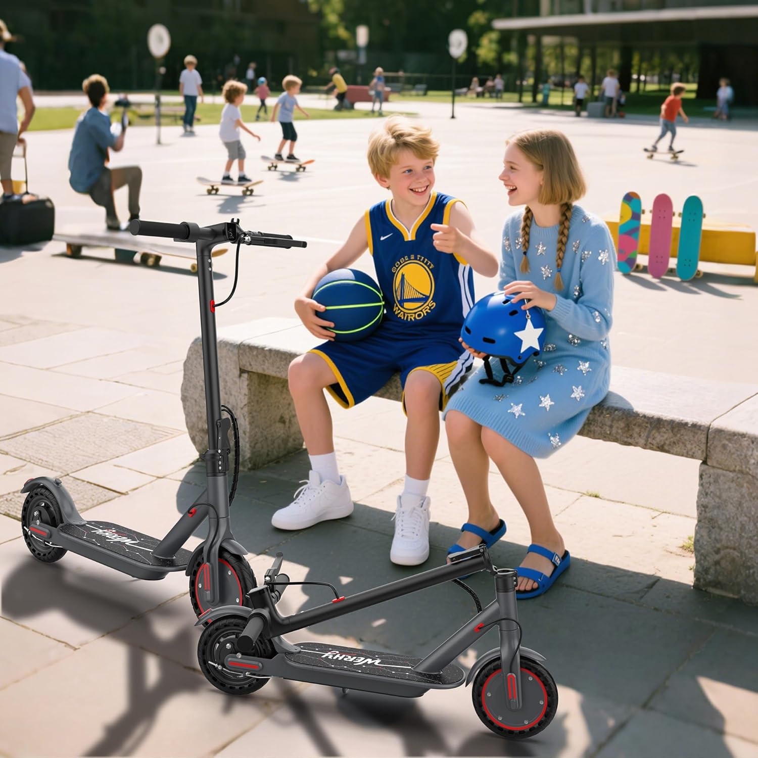 WERHY Foldable Electric Scooter, 350W Motor, Max 12/16Miles Long Range, 19 MPH Max Speed, 8.5" Solid Tire, Lightweight Foldable E-Scooter with Dual Braking, Digital Display, Cruise Control - Image 9
