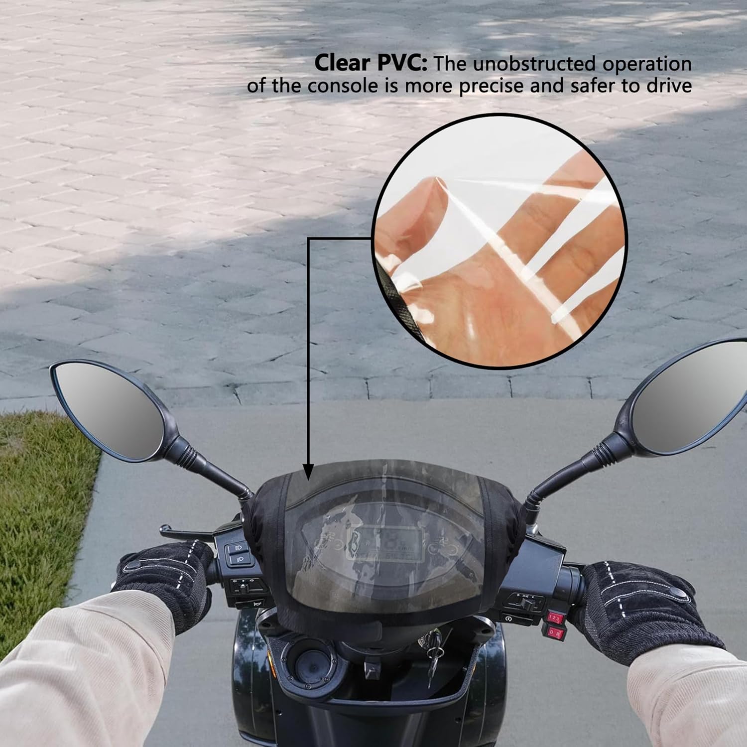 Mobility Scooter Control Panel Cover , Waterproof Mobility Scooter Tiller Accessories Universal Fit, Protection from Sun, Snow, Dust, Wind, & Rain - Image 3