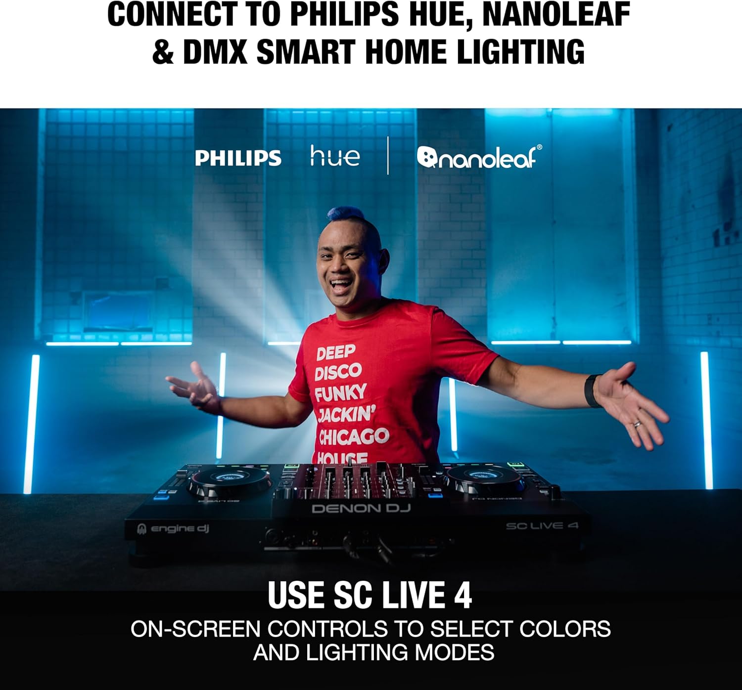 Denon DJ SC LIVE 4 Standalone DJ Controller with Stem Separation on 4-Decks, Wi-Fi Streaming, Build-in Speakers, Serato DJ and Virtual DJ Compatible - Image 6