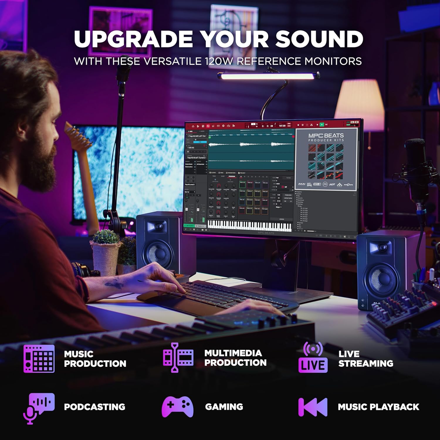 M-AUDIO BX4 Pair 4.5" Studio Monitors, HD PC Speakers for Recording and Multimedia with Music Production Software - Image 2