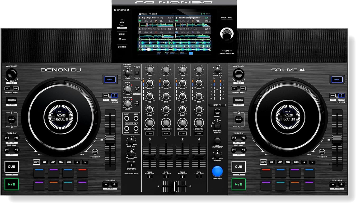 Denon DJ SC LIVE 4 Standalone DJ Controller with Stem Separation on 4-Decks, Wi-Fi Streaming, Build-in Speakers, Serato DJ and Virtual DJ Compatible - Image 10