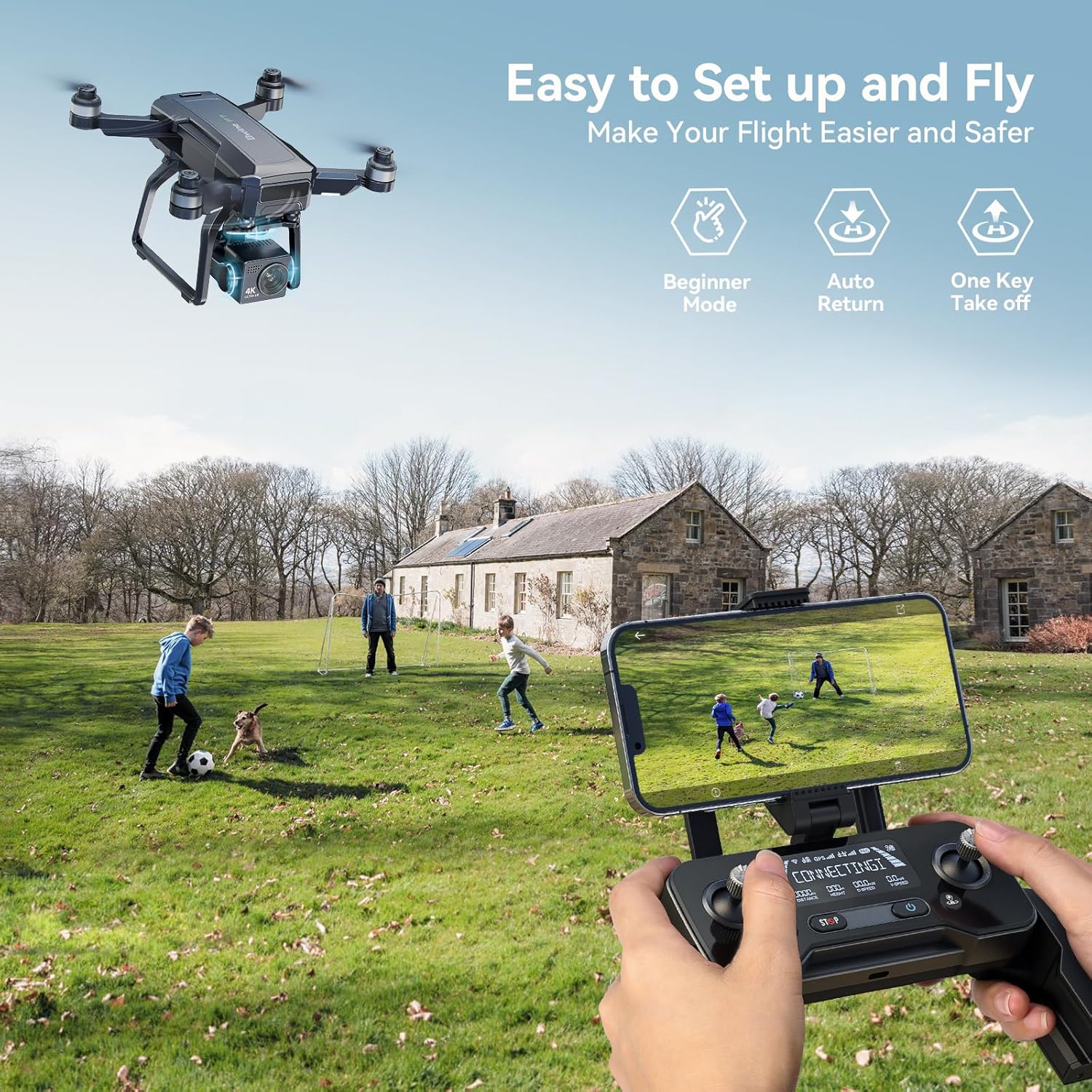 Bwine F7GB2 Pro Drones with Camera for Adults 4K UHD Aerial, 3-Axis Gimbal, 10000FT Control, 75 Mins Flight Time with 3 Batteries, GPS Follow, Waypoint, Orbit Fly, Auto Return, Beginner Mode - Image 5