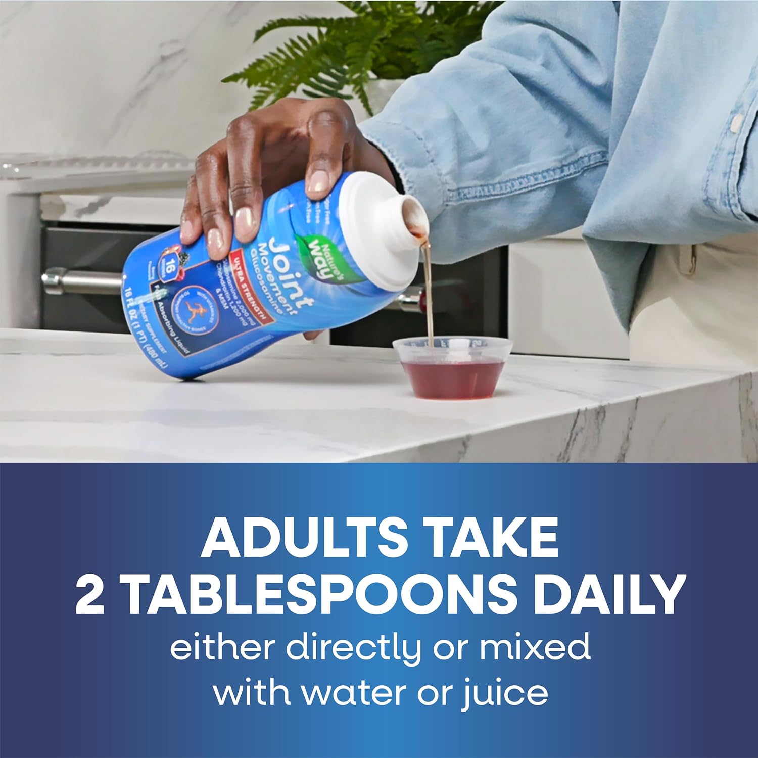 Nature’s Way Ultra-Strength Joint Movement Glucosamine Liquid, Glucosamine, Chondroitin, MSM with Vitamin D3 & Hyaluronic Acid, Fast-Absorbing Liquid, Joint Support Supplement*, Berry Flavored, 16 Oz - Image 6