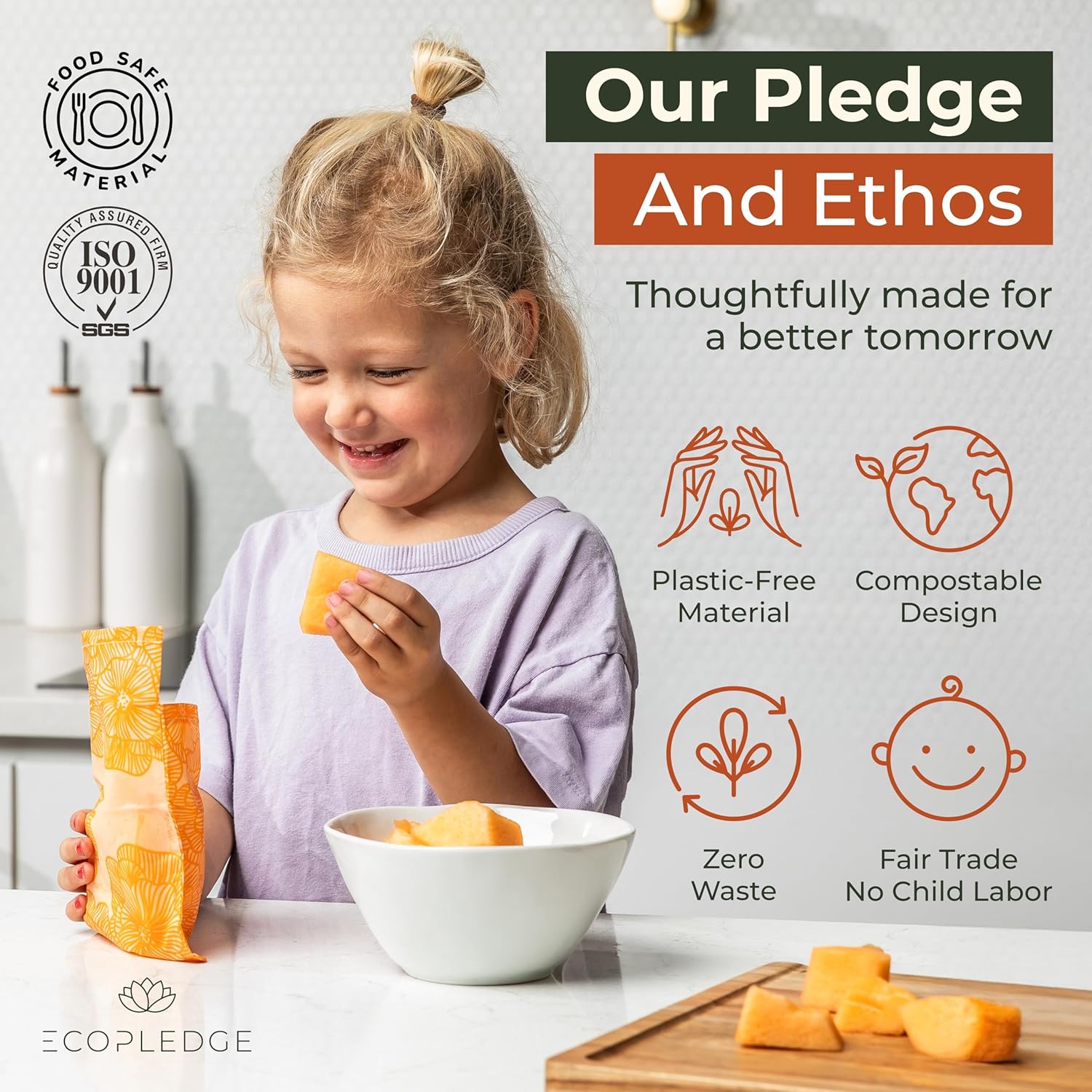 Reusable Beeswax Food Storage Bags – 8 Pack (2 Large, 2 Medium, 4 Small) | Natural Alternative to Plastic | Organic Cotton, Beeswax, Jojoba Oil - Image 6