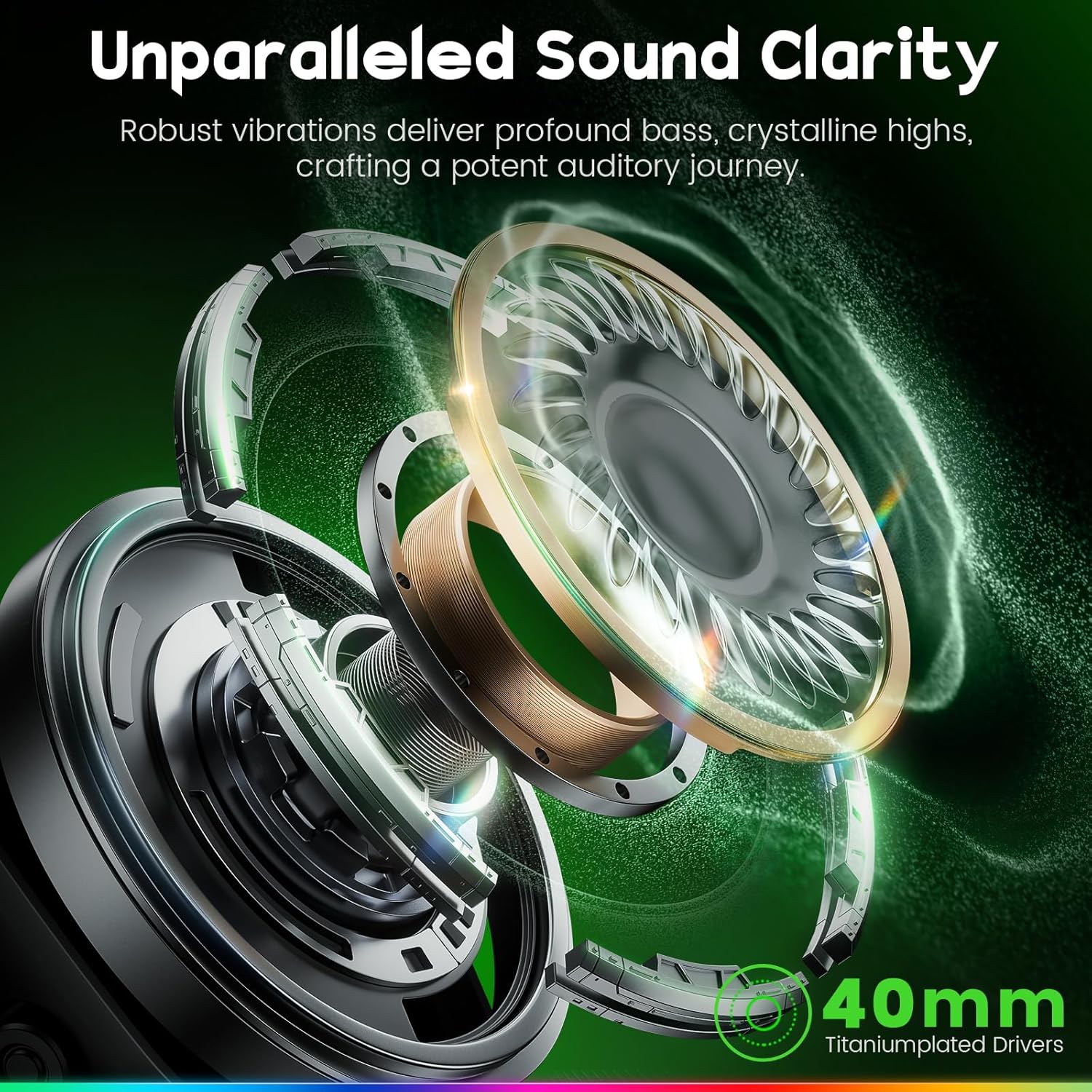 WESEARY Wireless Gaming Headset for PC, PS5, PS4, Switch & Mac, Dual-Mode 2.4GHz & Bluetooth Gaming Headphones with Microphone, Ultra-Low Latency, 3D Stereo Sound, Up to 45H Battery - Image 3