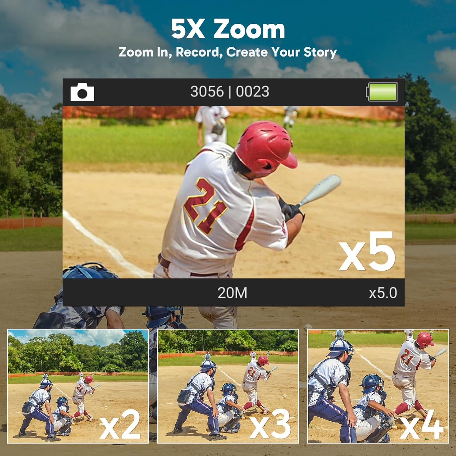 AKASO Brave 4 Action Camera 4K 30fps Ultra Hd Video 20MP Photo, EIS, WiFi Remote Control, 2X Batteries, Waterproof Underwater Camera for Snorkel, Travel, Motorcycle, Bicycle, Helmet Accessories Kit - Image 6