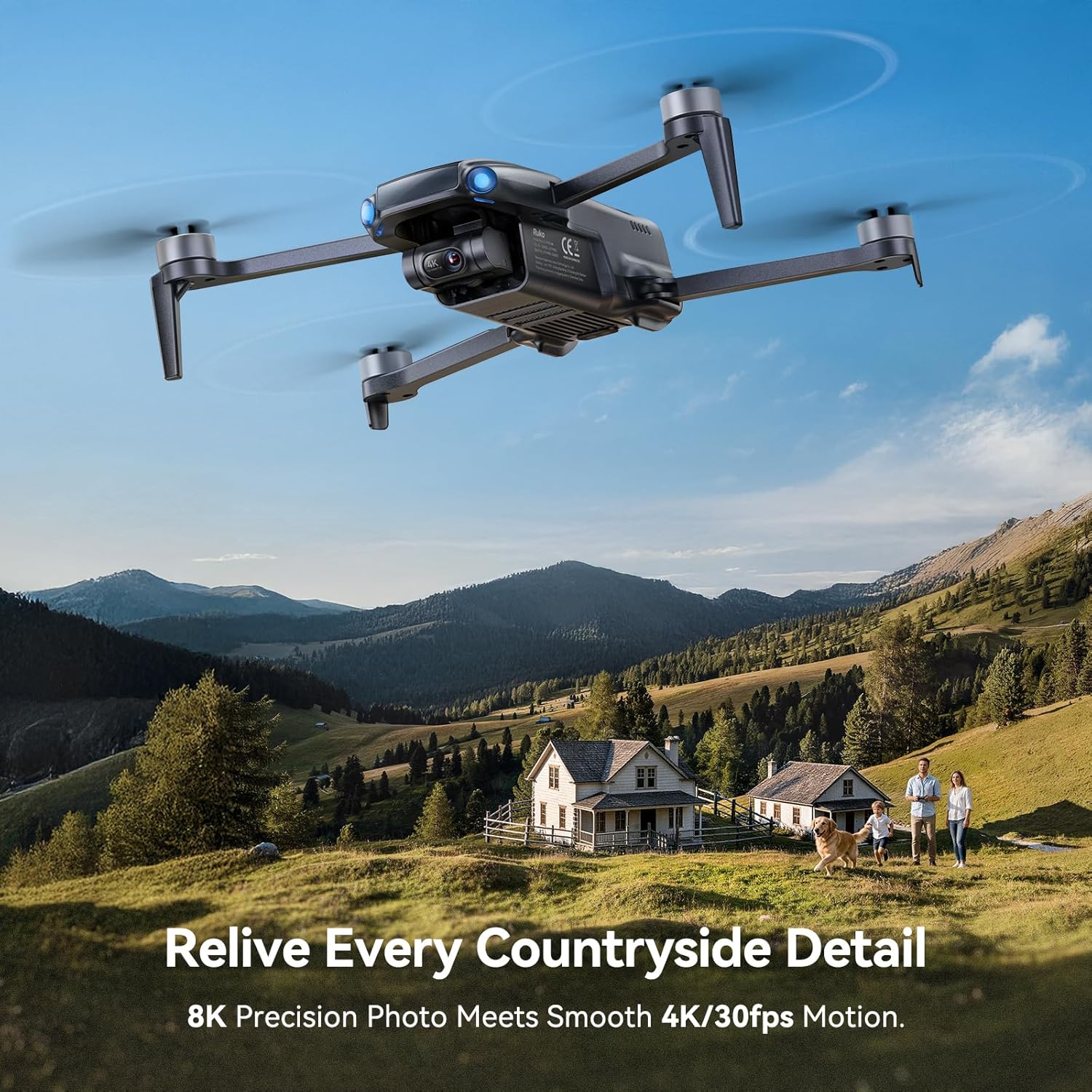 Ruko U11MINI 4K, Drones with Camera for Adults 4K Video 8K Photo, Under 249g, 3-Axis Gimbal, 20000ft FPV Transmission, AI Takeoff/Landing, Auto Return, GPS with Beeper, TOF, Beginner (96-Min Flight) - Image 3