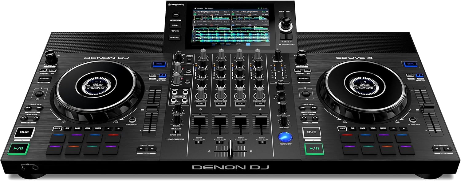 Denon DJ SC LIVE 4 Standalone DJ Controller with Stem Separation on 4-Decks, Wi-Fi Streaming, Build-in Speakers, Serato DJ and Virtual DJ Compatible - Image 12