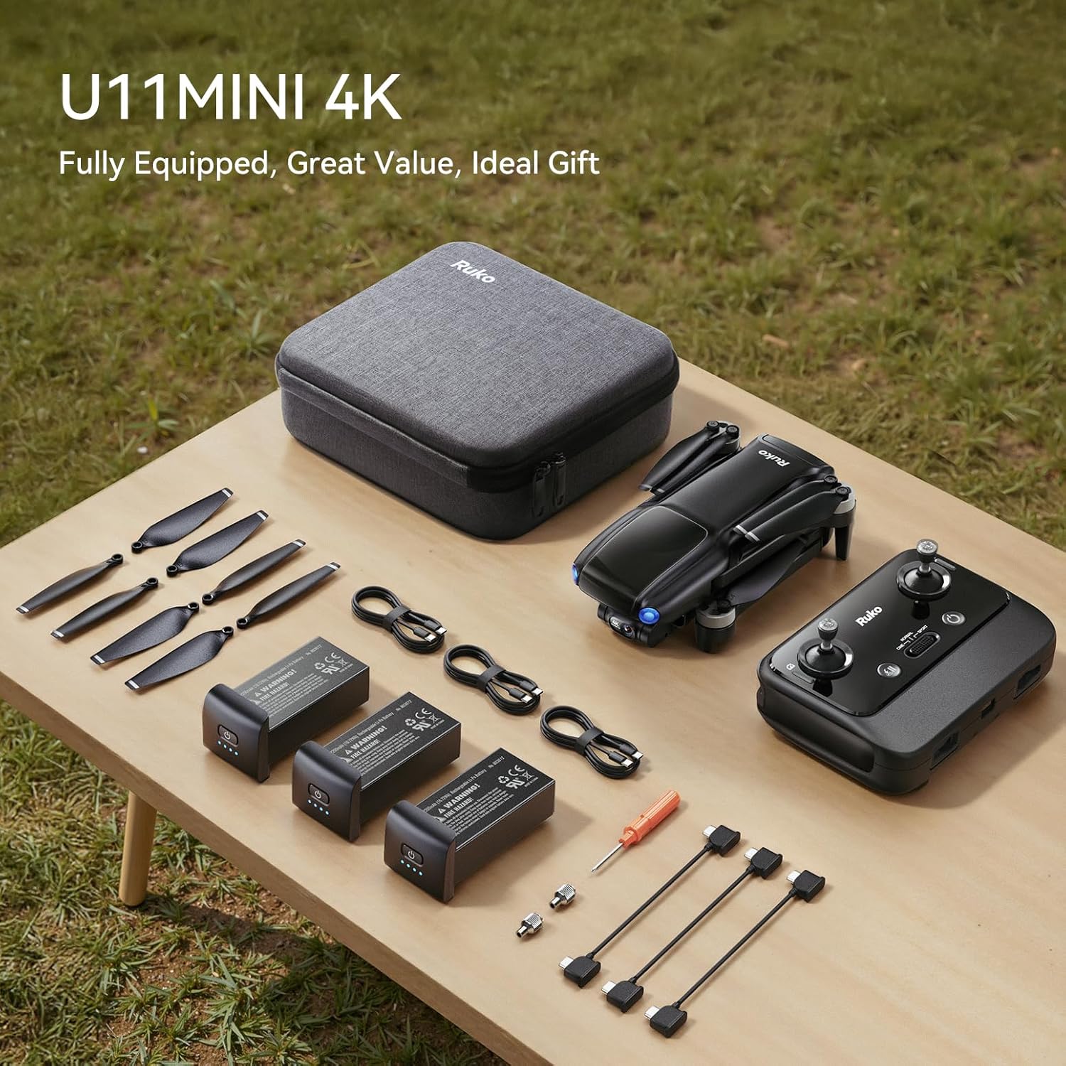 Ruko U11MINI 4K, Drones with Camera for Adults 4K Video 8K Photo, Under 249g, 3-Axis Gimbal, 20000ft FPV Transmission, AI Takeoff/Landing, Auto Return, GPS with Beeper, TOF, Beginner (96-Min Flight) - Image 4
